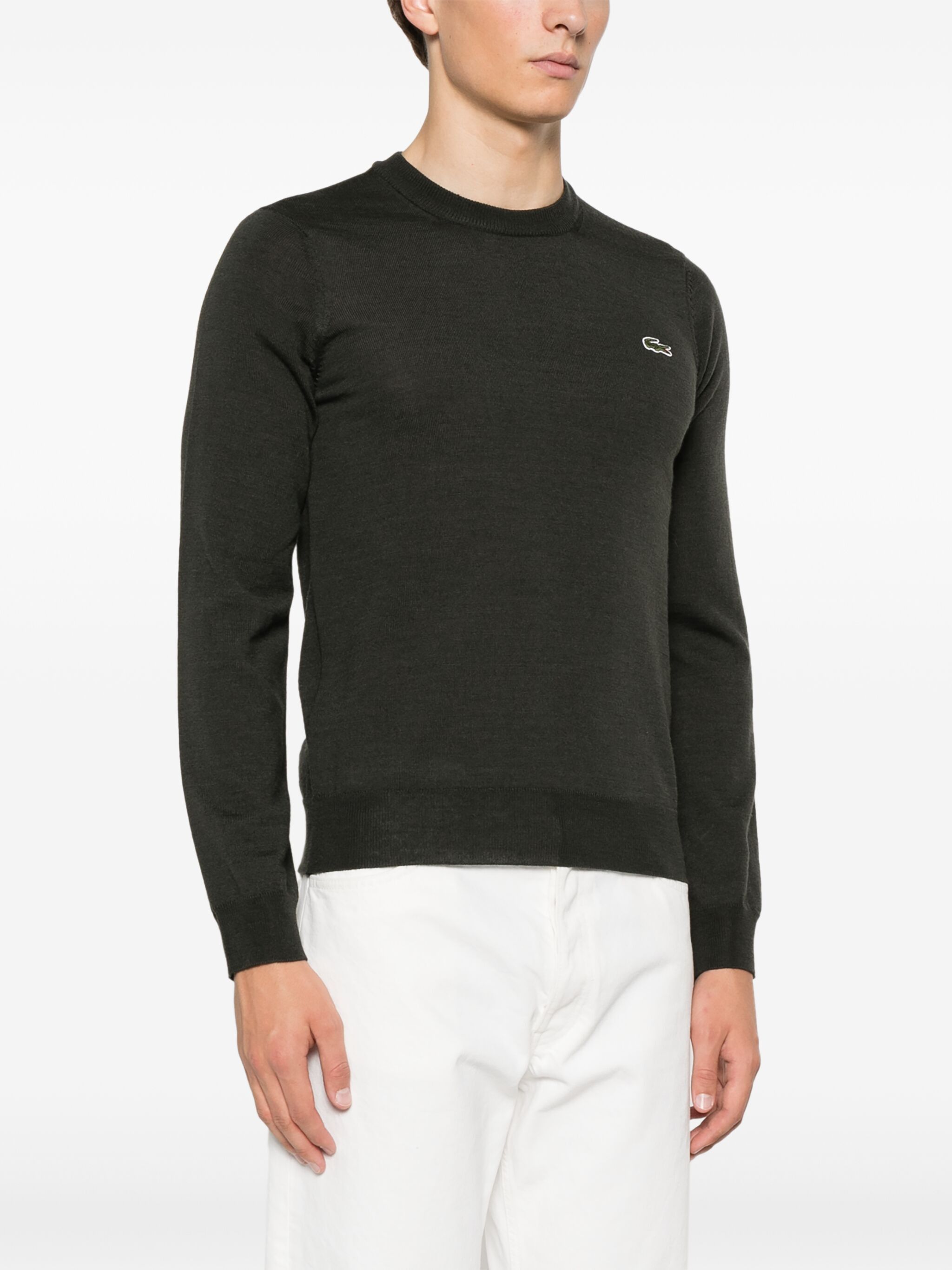 Lacoste o1s22i1n1124 Wool Blend Pullover Sweater in Khaki Size US XXL / EU 58 / 5 - 3 Thumbnail