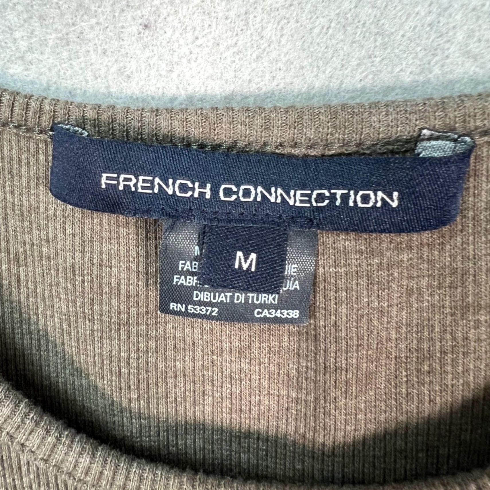French Connection French Connection Midi Dress Olive Green Sleeveless Ribbed Side Cutout Adult Womens M Black? Green Size M / US 6-8 / IT 42-44 - 3 Thumbnail