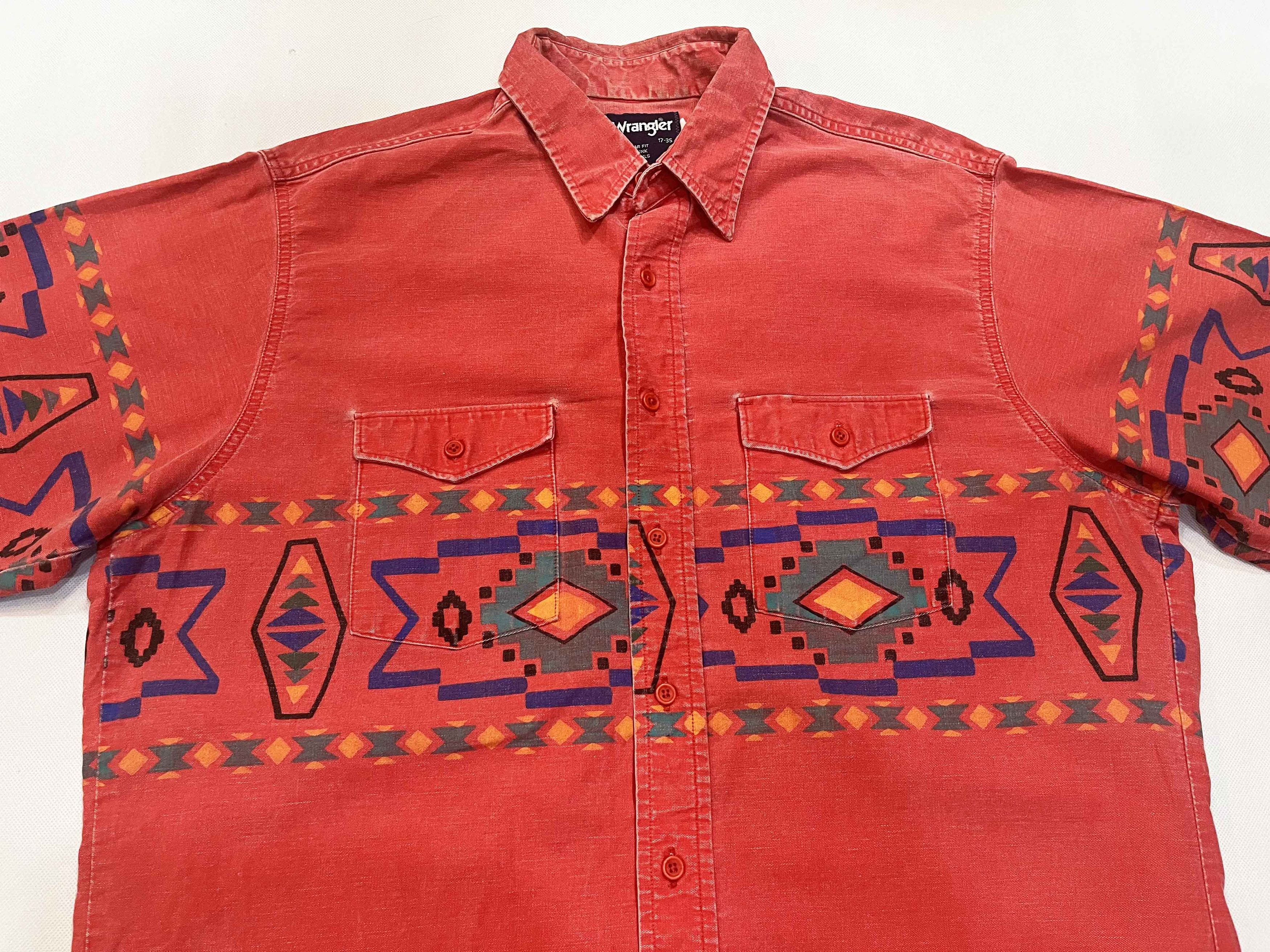 Vintage × Wrangler Vintage Wrangler Brushpopper Western Cowboy Aztec Shirt Size US L / EU 52-54 / 3 - 2 Thumbnail