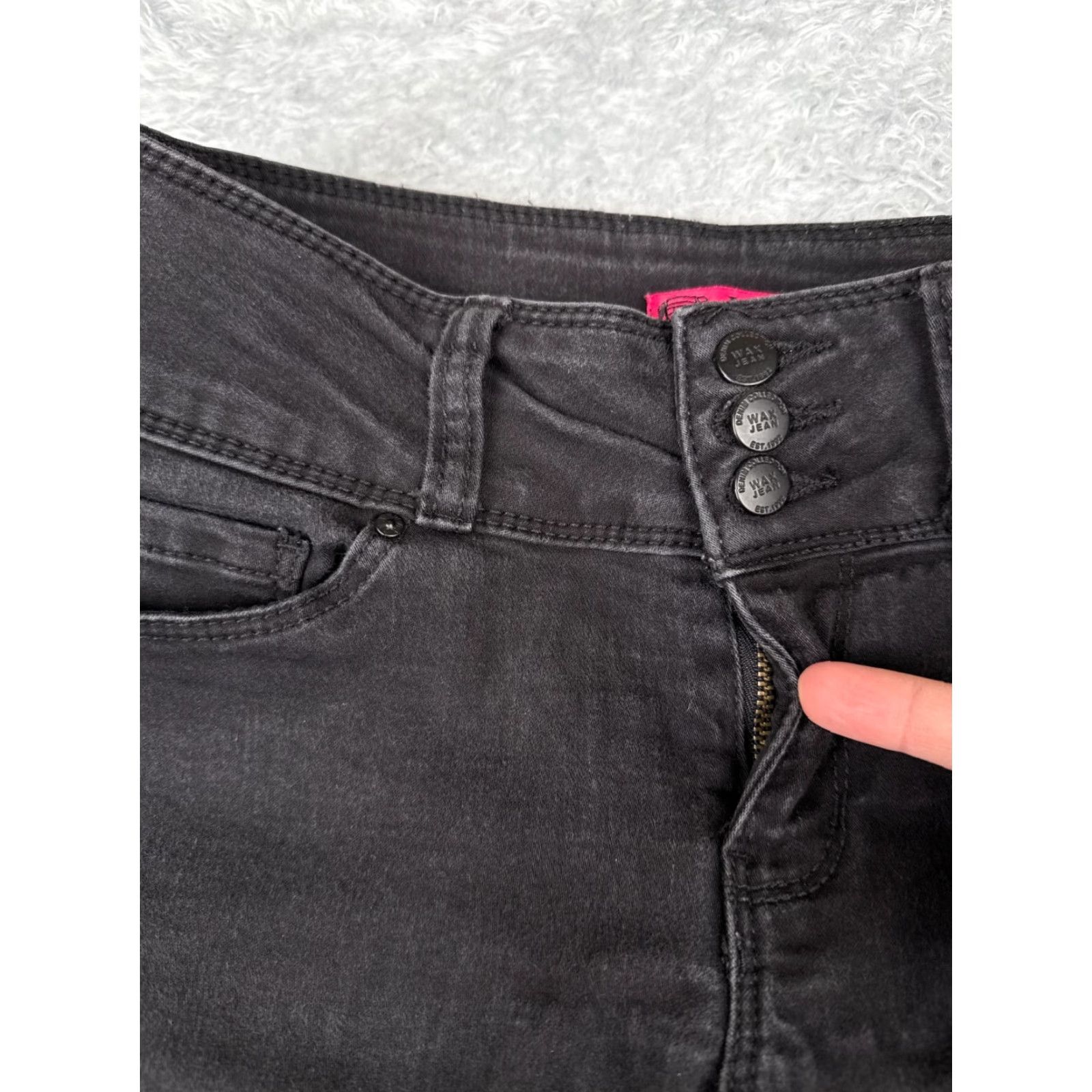Vintage Wax Jean Jeans Women 28 Black Denim Skinny Mid Rise Cotton Blend Stretch 28x22 Size 28" / US 6 / IT 42 - 5 Thumbnail