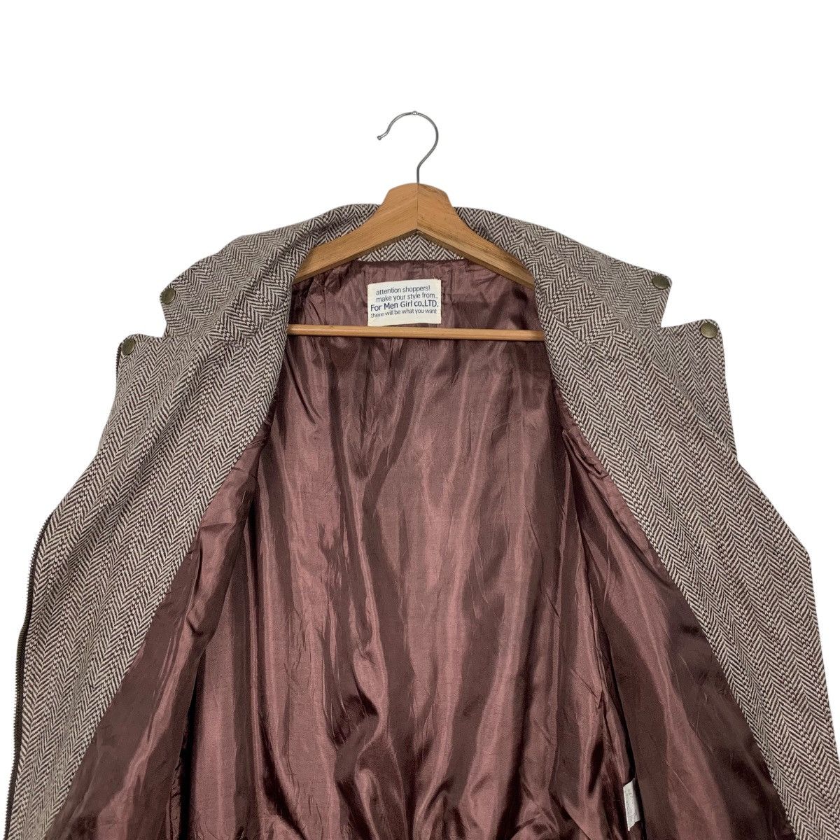 Japanese Brand FOR MEN GIRL Herringbone Double Collar Jacket #2452-C110 Size M / US 6-8 / IT 42-44 - 12 Thumbnail