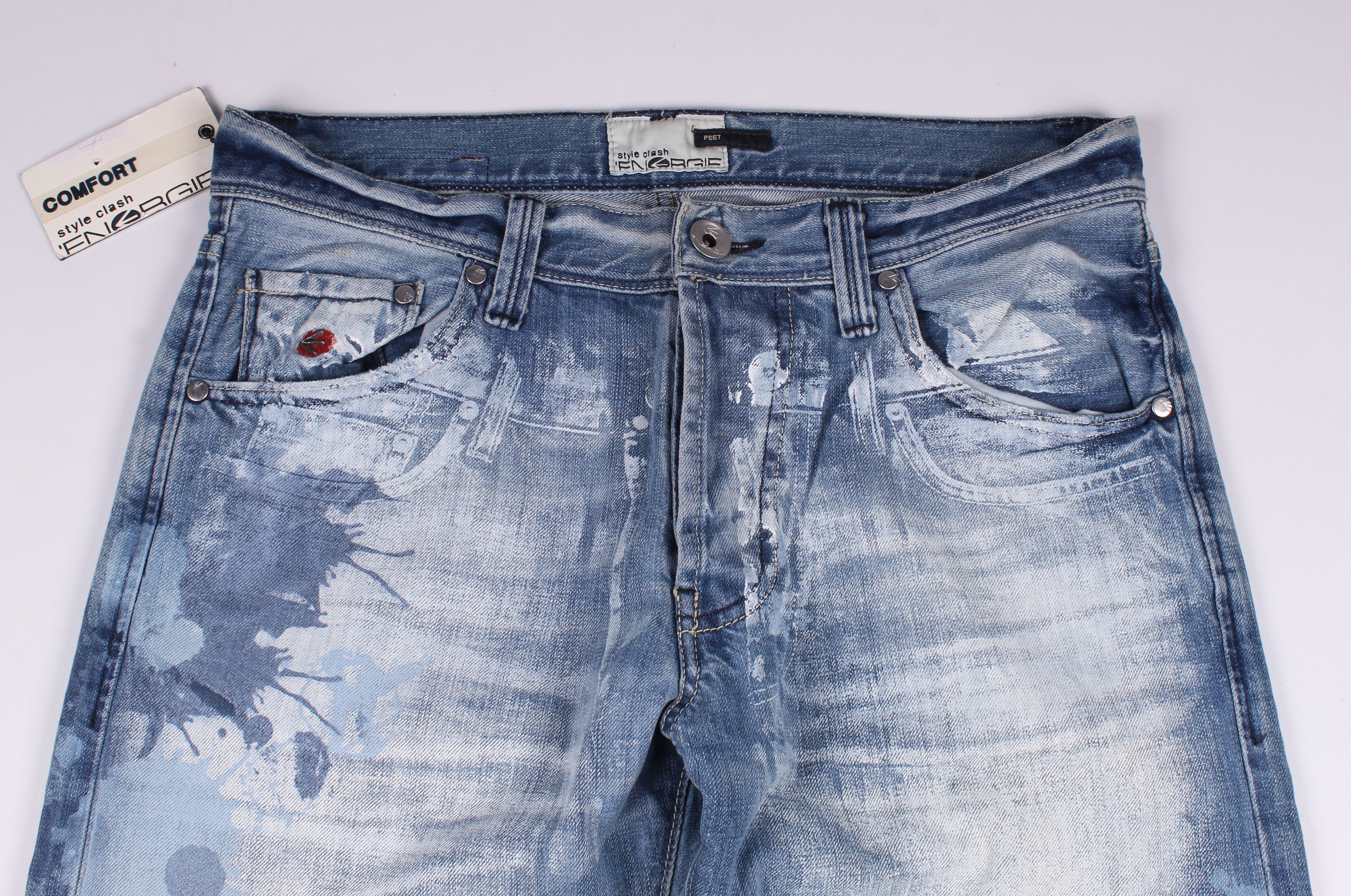 Energie Energie Y2K Distressed Painted Denim Jeans Size US 32 / EU 48 - 2 Thumbnail