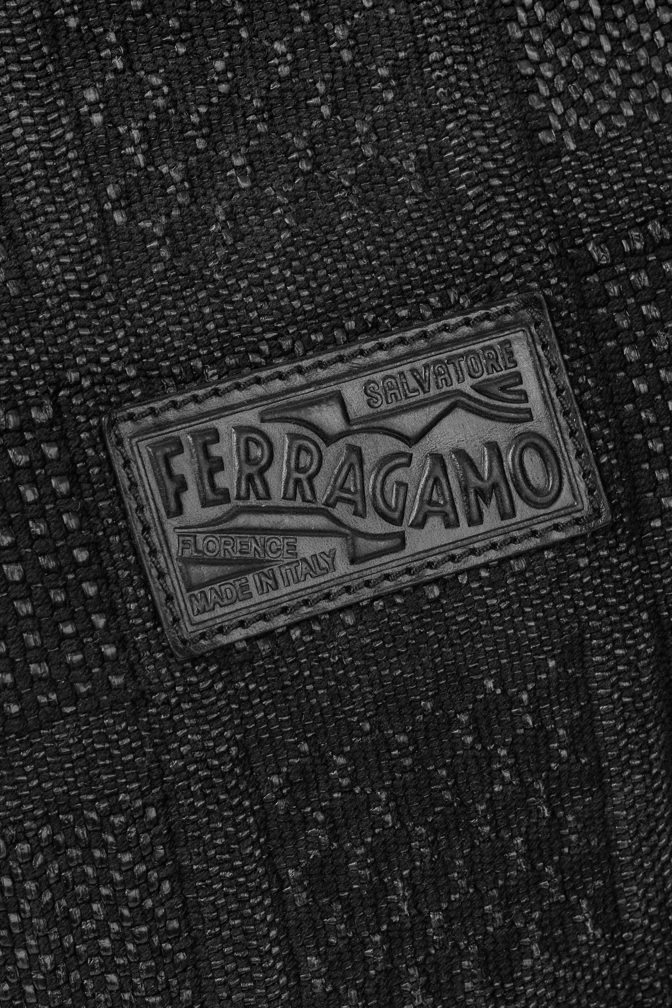 Salvatore Ferragamo Salvatore Ferragamo Black Patterned-Jacquard Zippered Tote Size ONE SIZE - 10 Thumbnail