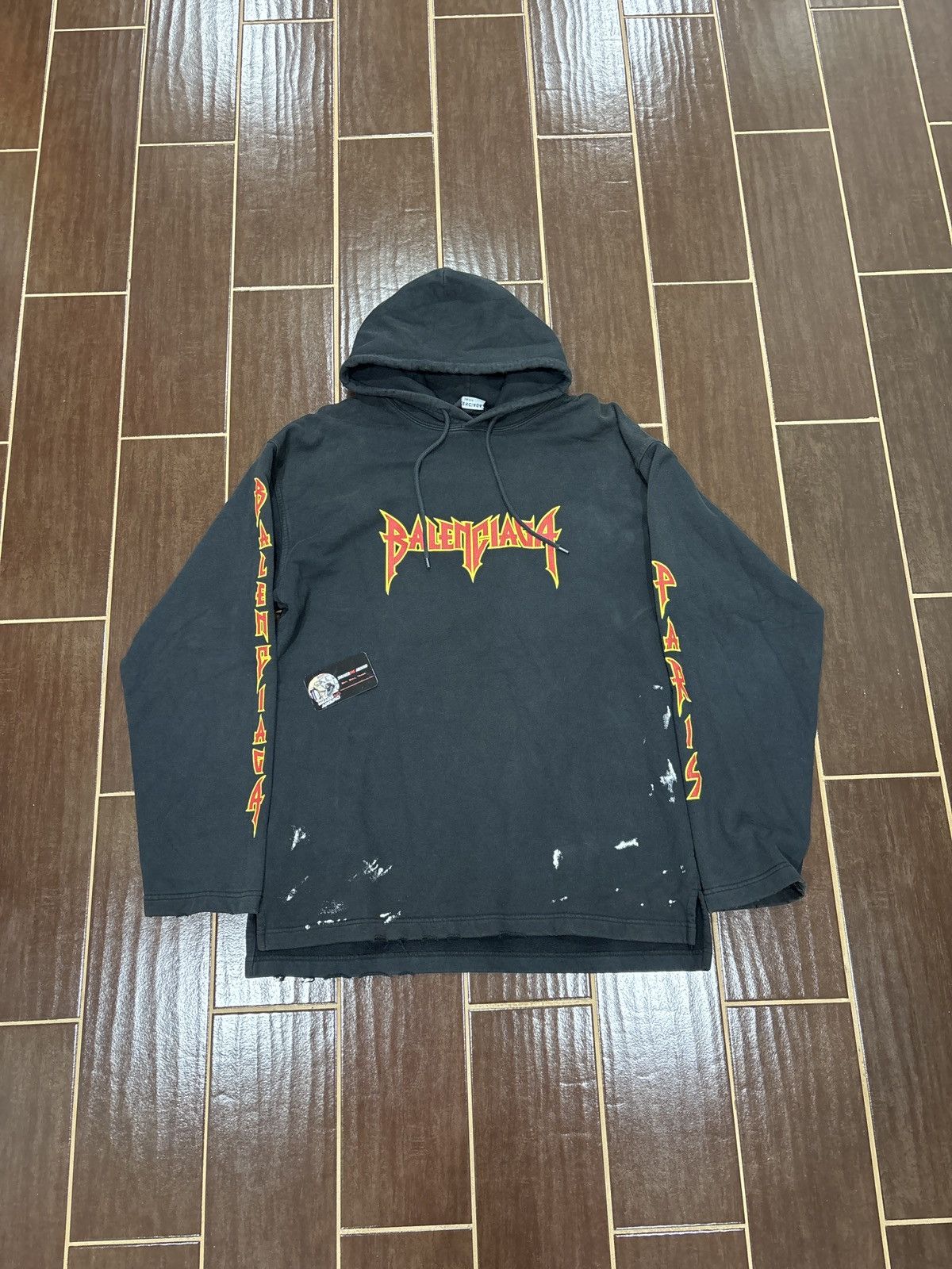 Balenciaga LIGHT USE Balenciaga Metal Logo Hoodie Black SZ S/Fits Big Size US S / EU 44-46 / 1 - 1 Thumbnail