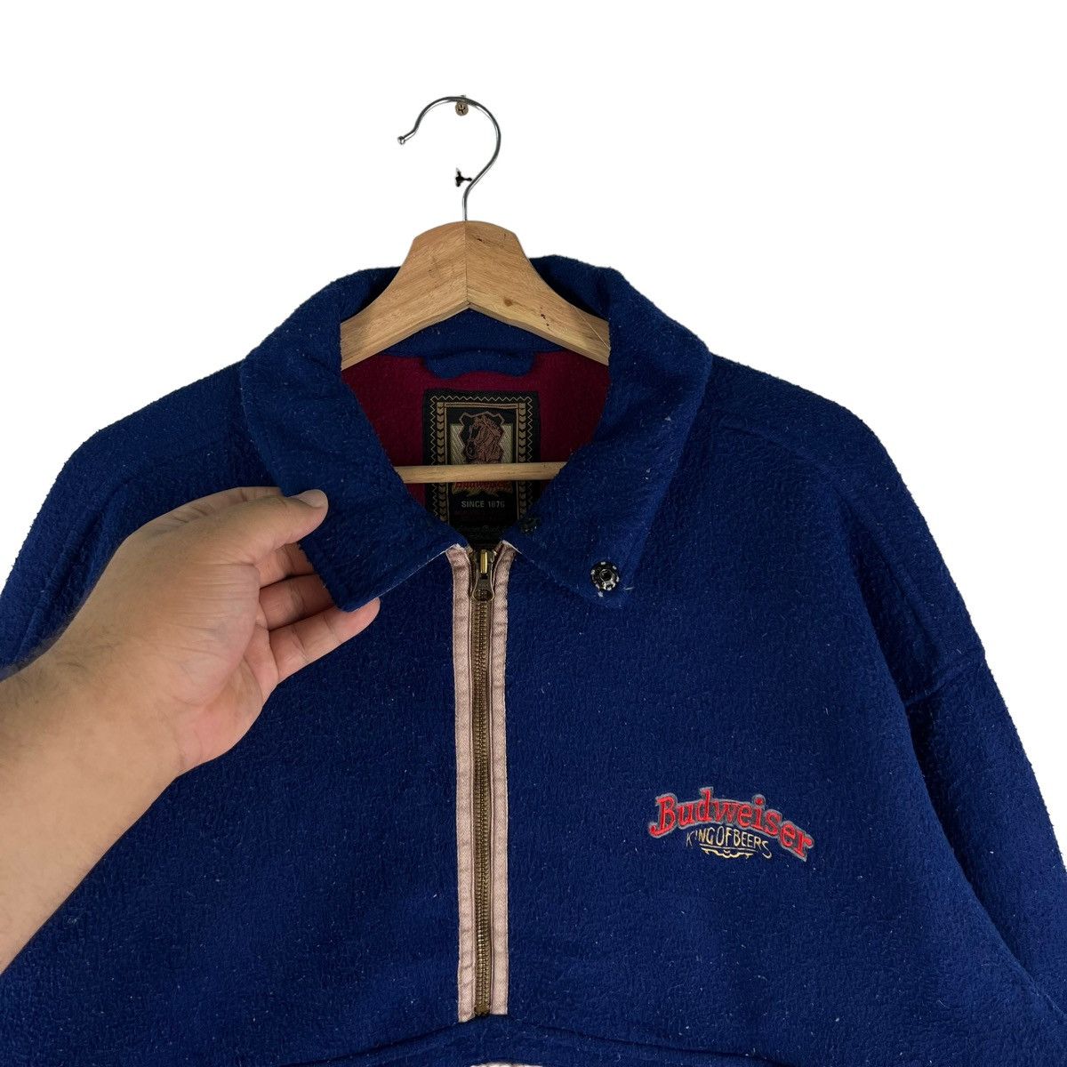 Budweiser 🔥VINTAGE FLEECE JACKET ANORAK PULL OVER BUDWEISER BEER Size US L / EU 52-54 / 3 - 5 Thumbnail