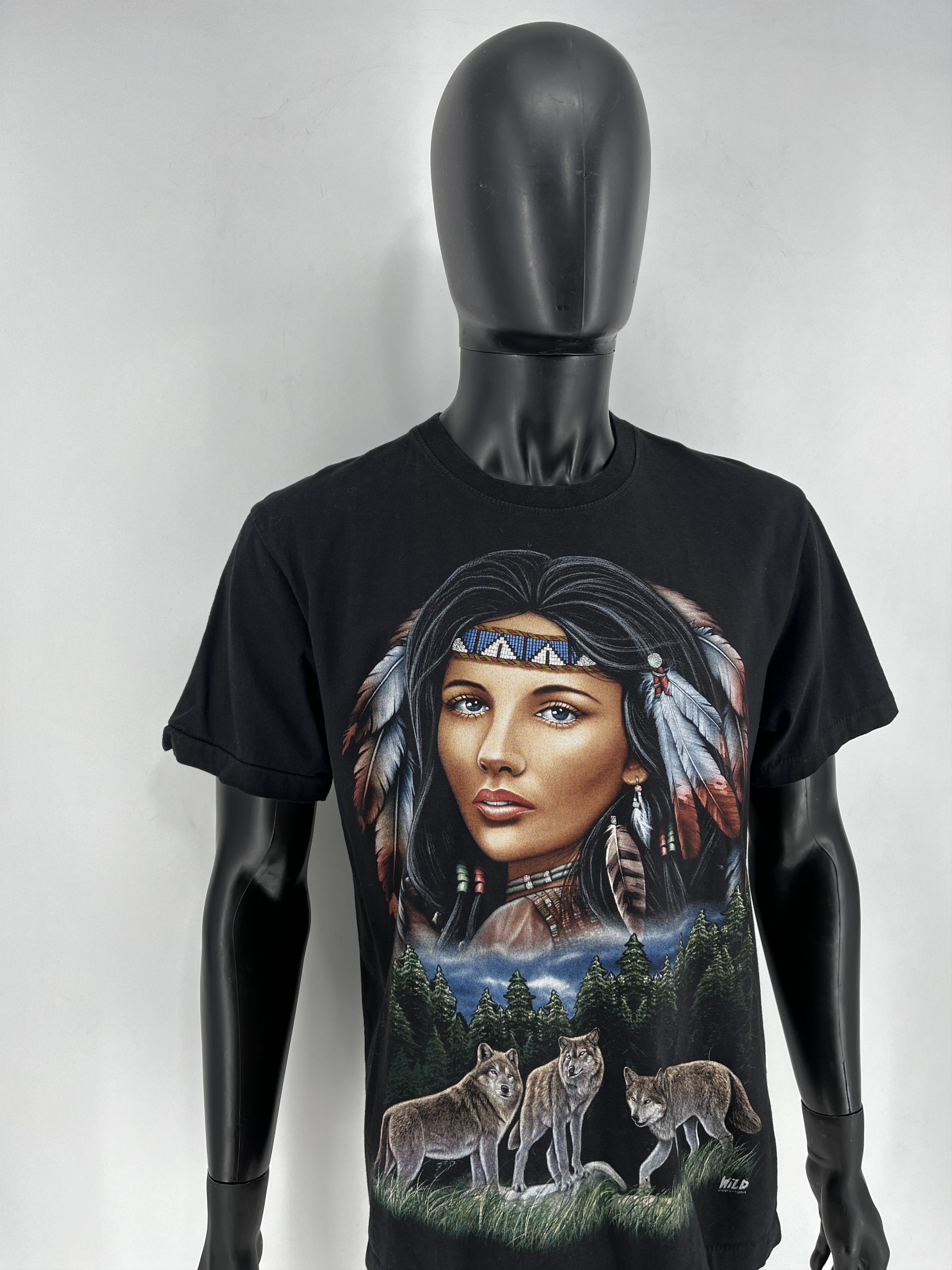 Band Tees Donna Maglia RAGAZZA INDIANA NATIVI USA viaggio America moto Size US L / EU 52-54 / 3 - 3 Thumbnail