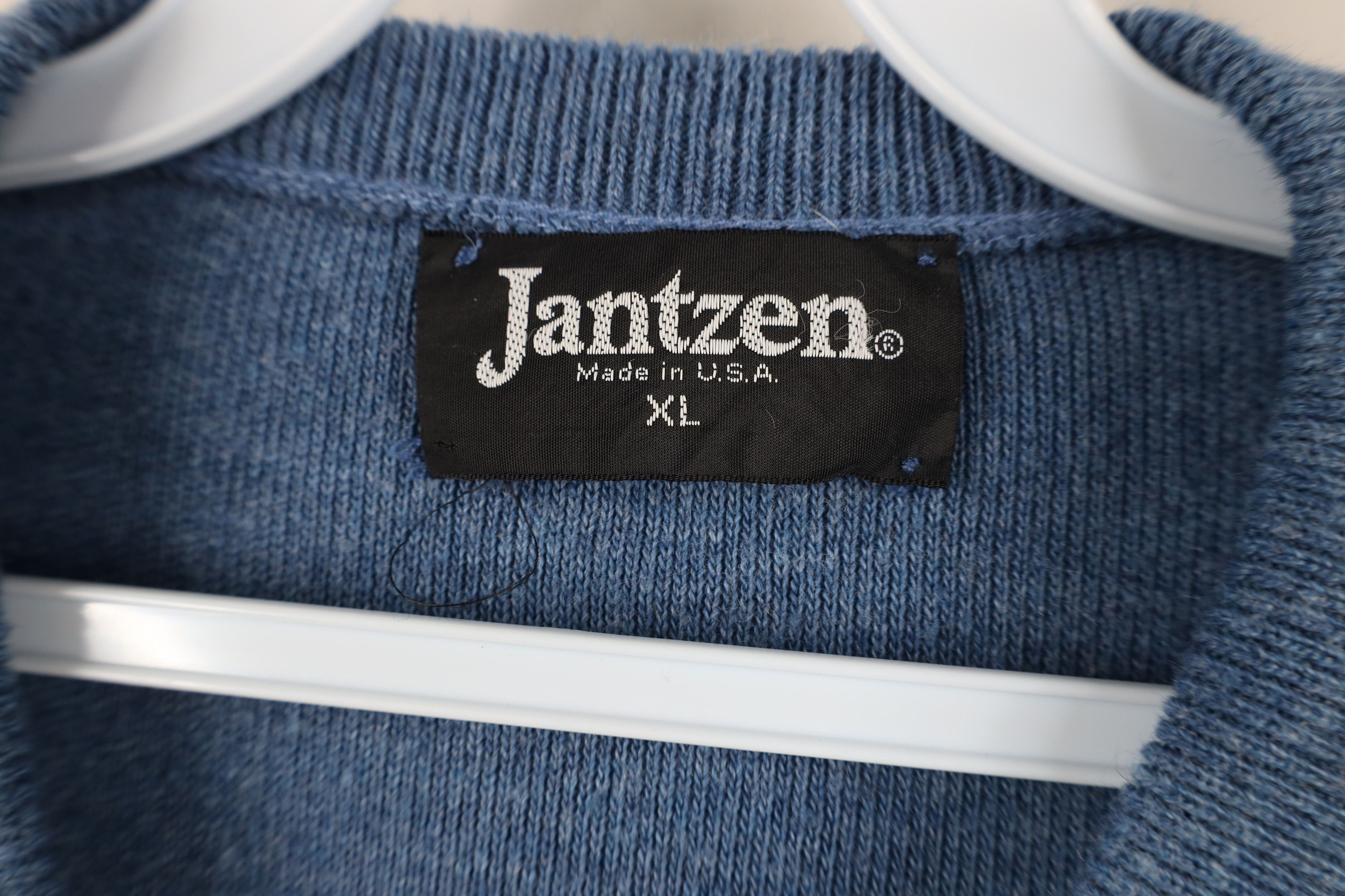 Vintage Vintage 90s Streetwear Blank Knit V-Neck Sweater Blue USA Size US XL / EU 56 / 4 - 4 Thumbnail