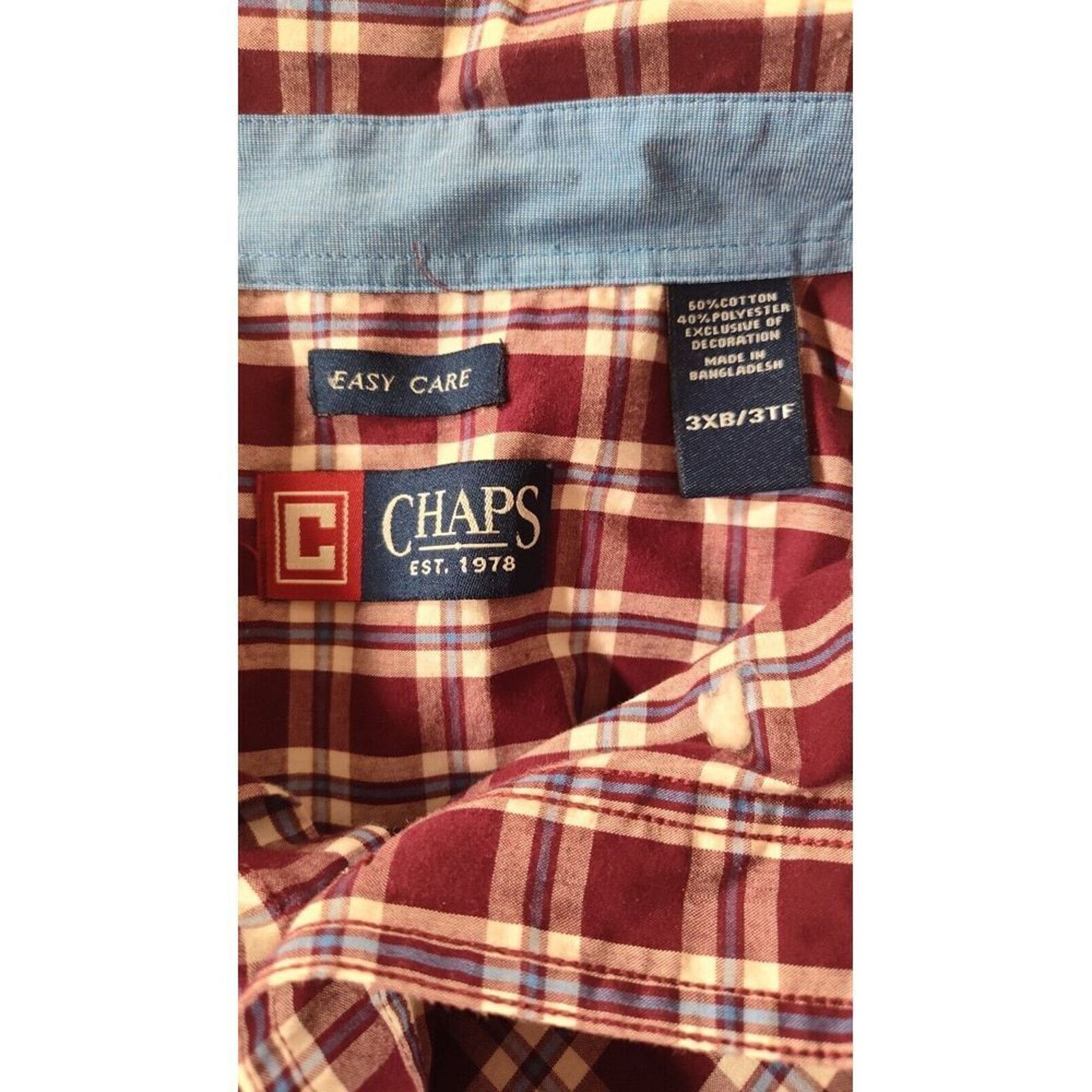 Chaps Chaps By Ralph Lauren Men's Size 3xb xxxl Blue Maroon Plaid Size US XXL / EU 58 / 5 - 5 Thumbnail
