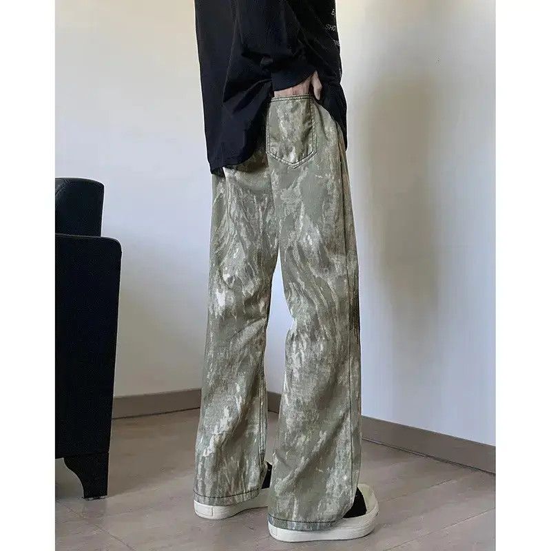 Japanese Brand Retro loose camouflage embroidered jeans Size US 32 / EU 48 - 6 Thumbnail