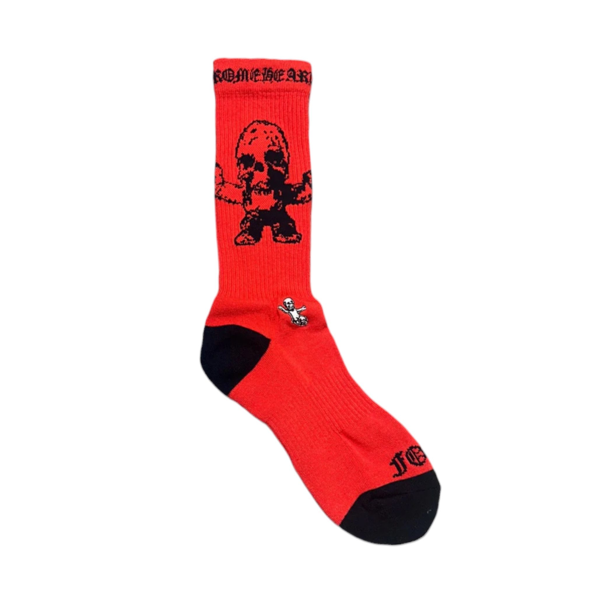 Chrome Hearts CH Fuck You Logo Socks White Red | Grailed