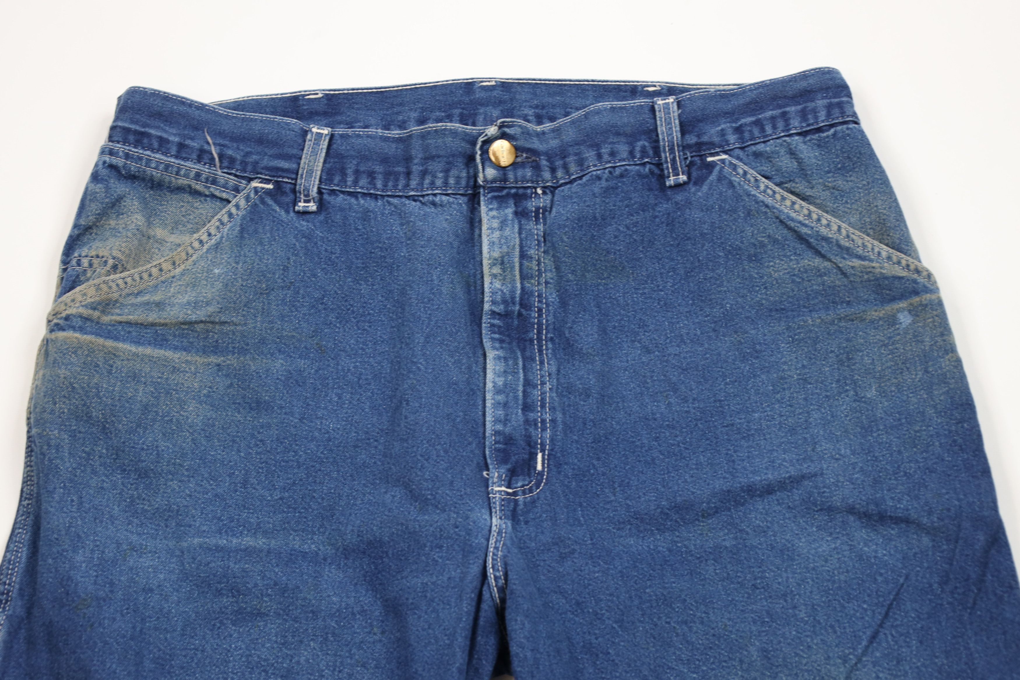 Carhartt Vintage 90s Carhartt Wide Leg Dungaree Denim Jeans USA Blue Size US 38 / EU 54 - 2 Thumbnail