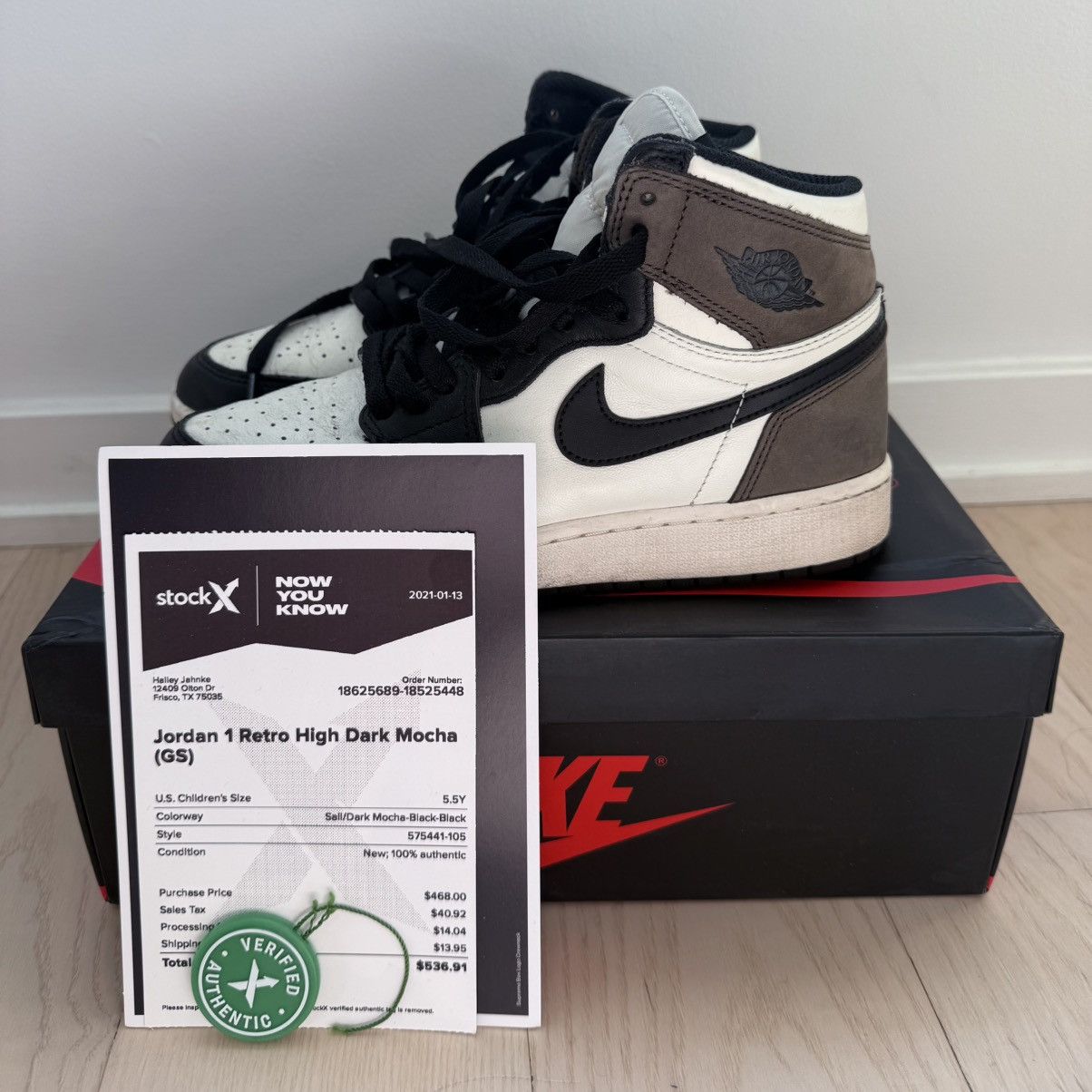 Jordan 1 Retro High Mocha 5.5M/7W