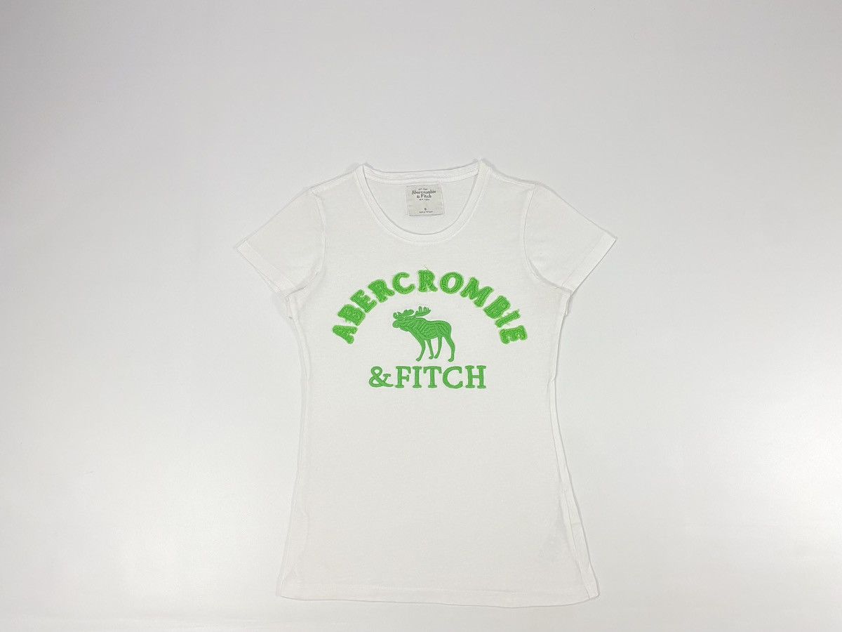 Abercrombie & Fitch 🔥LASTDROP🔥 Y2K Cute Abercrombie Fitch White Green T-shirt Size S / US 4 / IT 40 - 11 Thumbnail