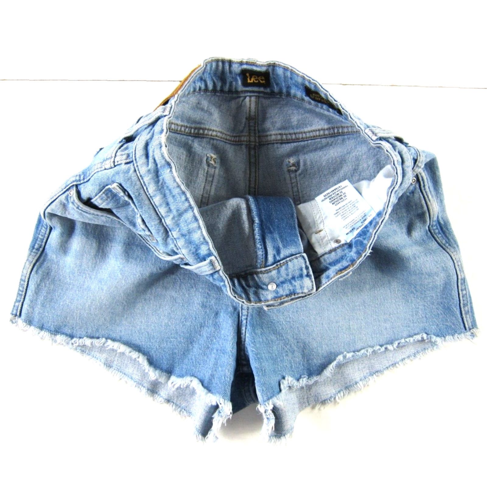 Lee Lee Cotton Light Wash Blue Stretch Denim High Rise Cut Off Jean Short Woman 30 Size 30" / US 8 / IT 44 - 5 Thumbnail