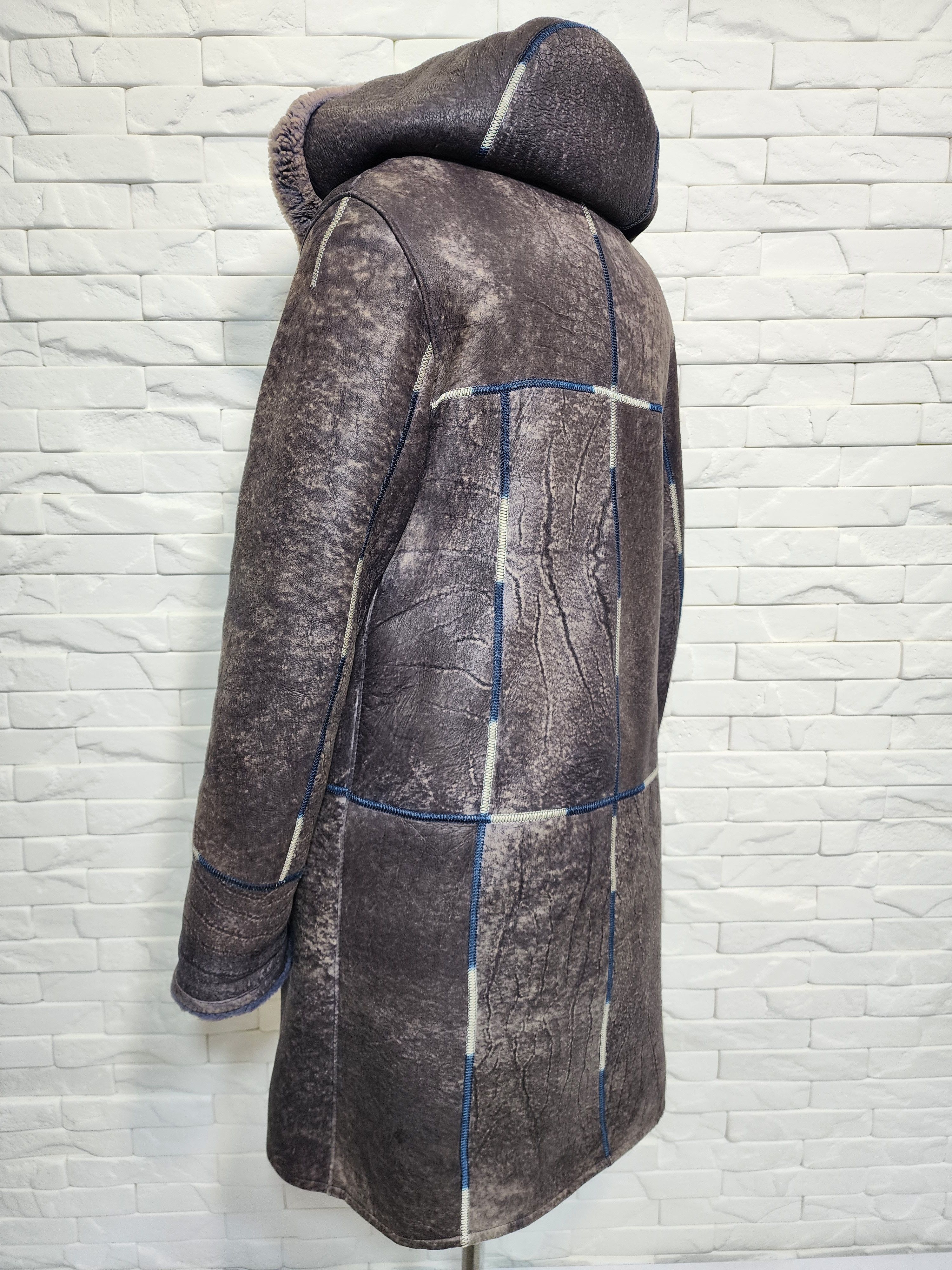 Furla Purple Sheepskin Coat: Women's Fur Winter Coat With Hood. Size XL / US 12-14 / IT 48-50 - 5 Thumbnail