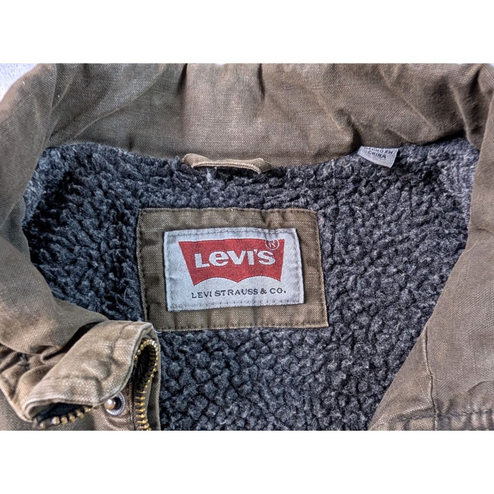 Levi's Levi's Jacket Cotton Olive Green Mid-Length Lined Zipper Pockets Full Zip Stand-Up Collar Men's M Size US M / EU 48-50 / 2 - 3 Thumbnail