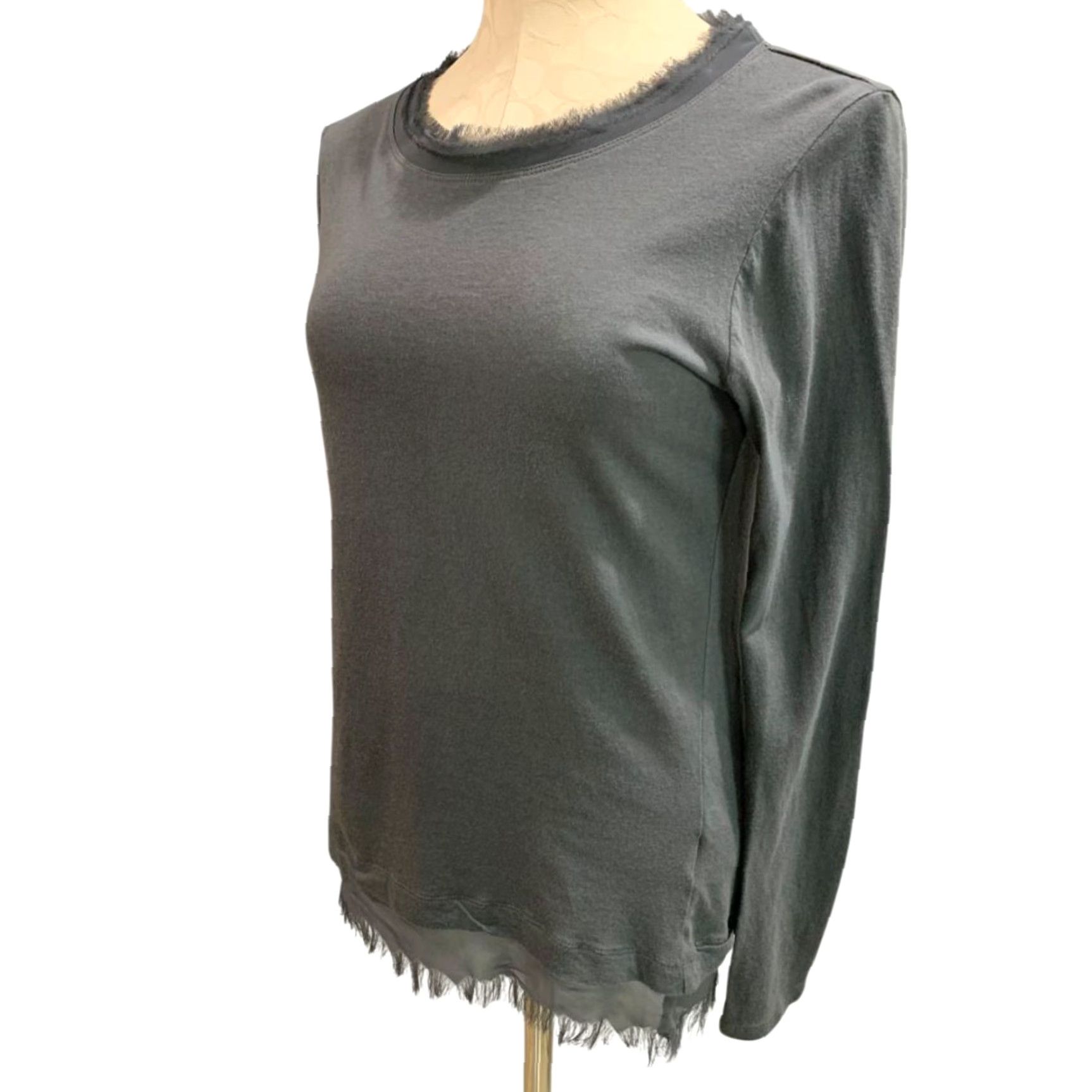 Logo 7 LOGO Lori Goldstein Gray Knit Shirt Long Sleeve T-Shirt Womens M Medium Spin Size M / US 6-8 / IT 42-44 - 6 Thumbnail