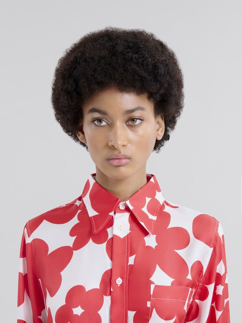 Marni o1f1d3z0326 Bowling Shirt in White/Red Size M / US 6-8 / IT 42-44 - 4 Thumbnail
