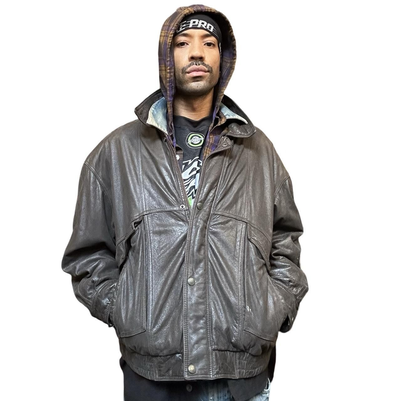 Leather Vintage Canton Ridge Retro Brown Leather Bomber Jacket - XL Size US XL / EU 56 / 4 - 1 Thumbnail
