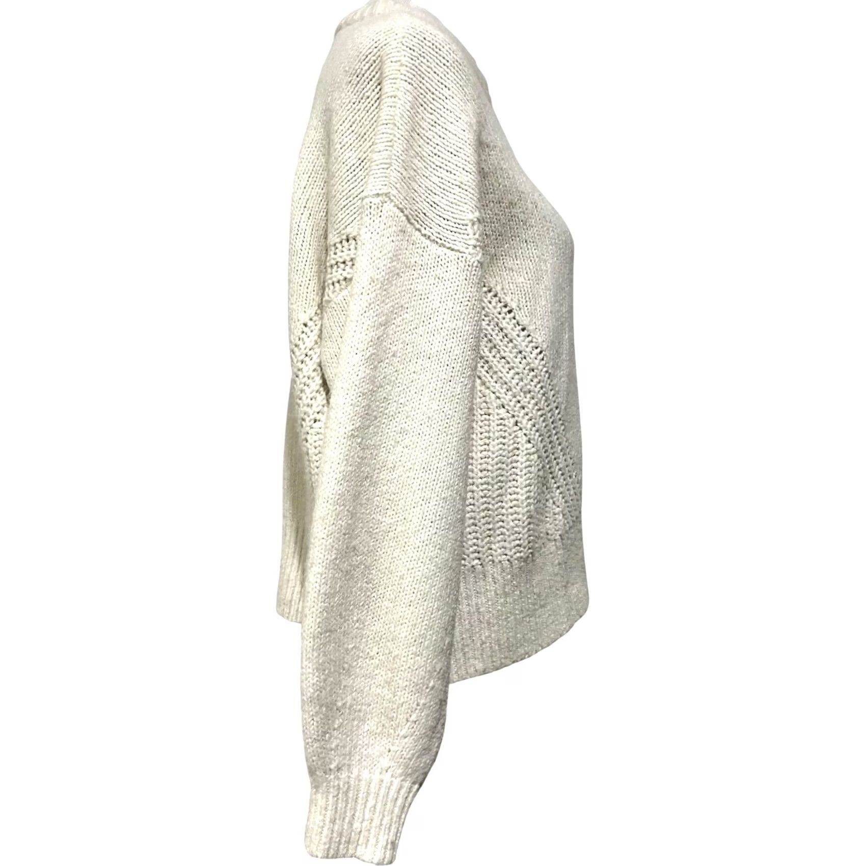 Madewell Madewell Womens 1X Ivory Cream Chunky Knit Wool Blend Sweater Pullover Size XL / US 12-14 / IT 48-50 - 5 Thumbnail