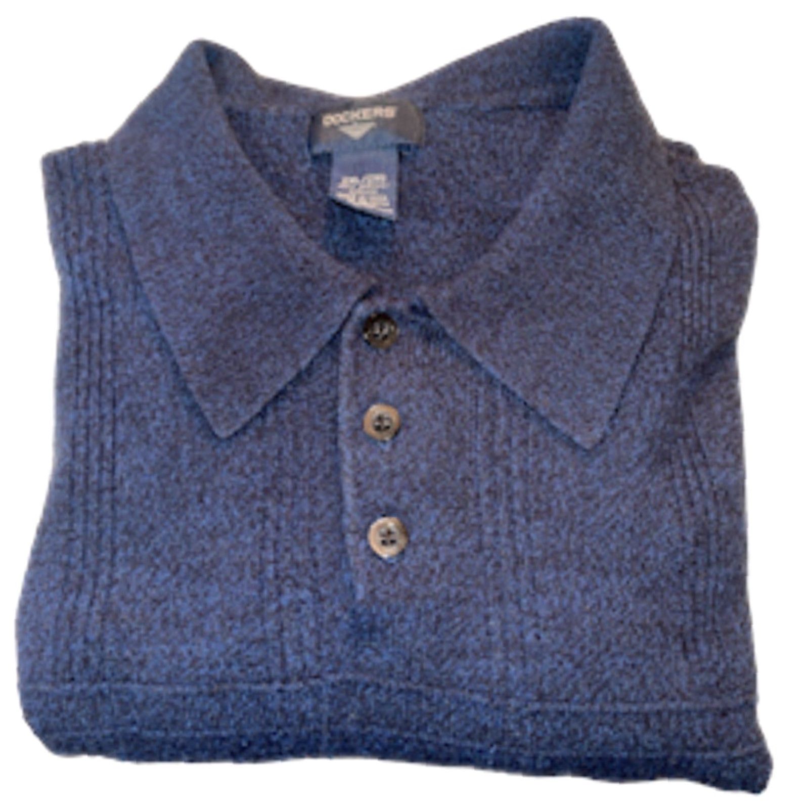 Dockers DOCKERS Sweater Men's 2XL Navy Blue Black Acrylic Pullover 3 Button Collar Knit Lightweight Stretch Mock Speckled Classic Dad Size US XXL / EU 58 / 5 - 2 Thumbnail