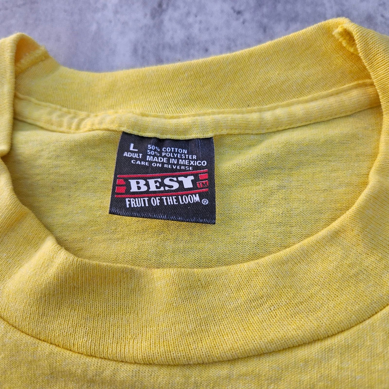 Fruit Of The Loom Vintage Kfrog Shirt Size Large Yellow Single Stitch Size US L / EU 52-54 / 3 - 3 Thumbnail