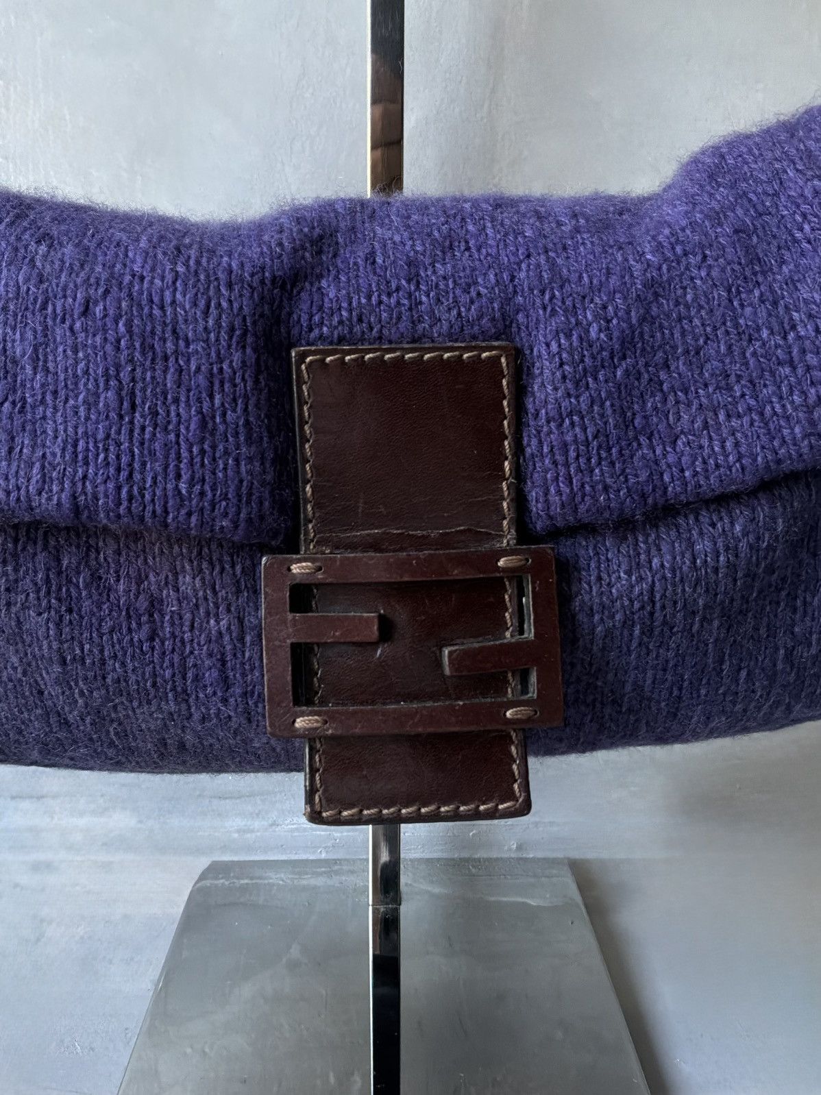Fendi Fendi - Wool Knit - Wood - Purple Baguette Size ONE SIZE - 3 Thumbnail