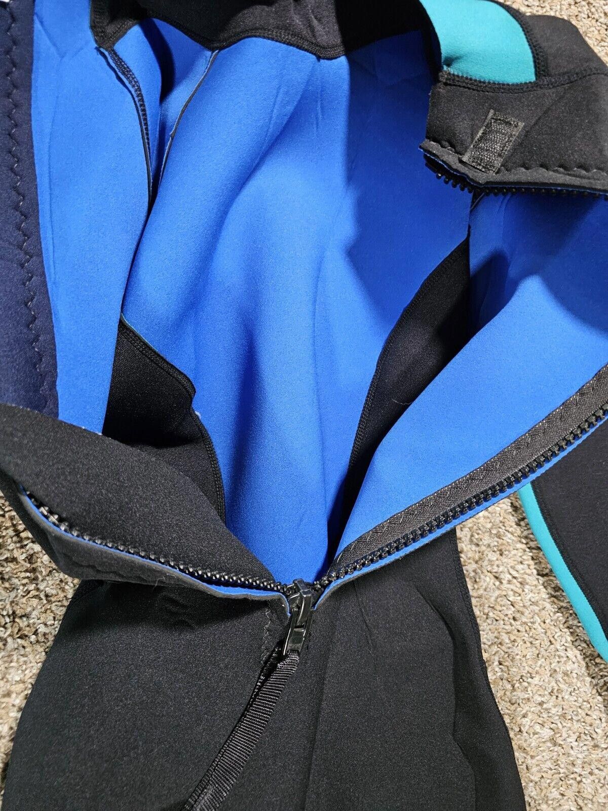 Designer Gladiator Black Blue Full Body Wetsuit Sz 10 Zip USA Made Size ONE SIZE - 8 Thumbnail