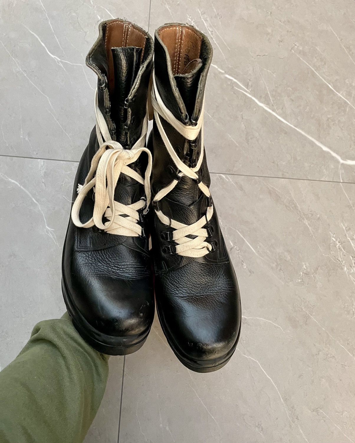 Vintage 1970s Vintage Military Black Leather Combat Boots Size US 8 / EU 41 - 4 Thumbnail