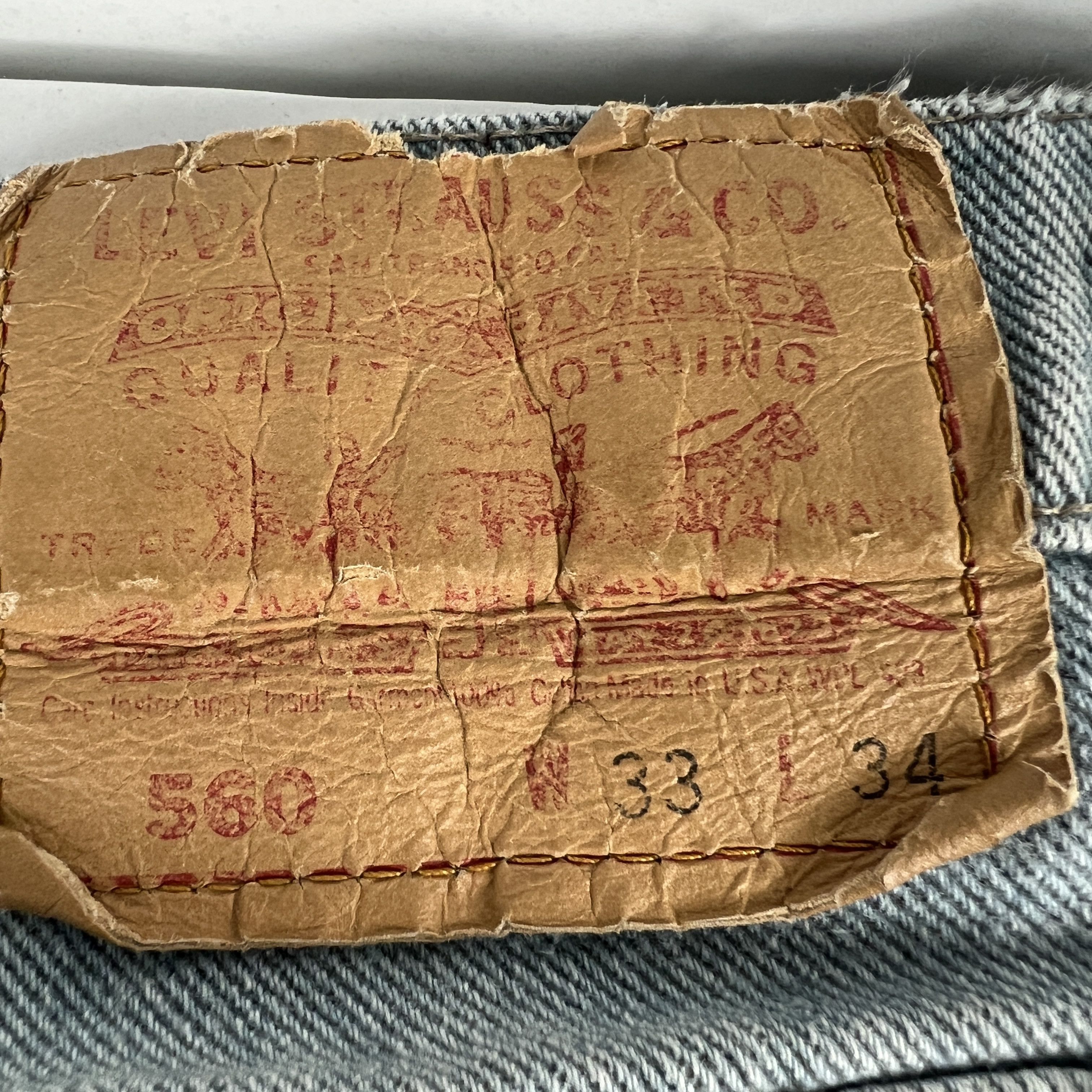 Levi's × Vintage VTG Levi's Jeans 560 Loose Fit Tapered Green Faded Denim Size US 33 - 13 Thumbnail