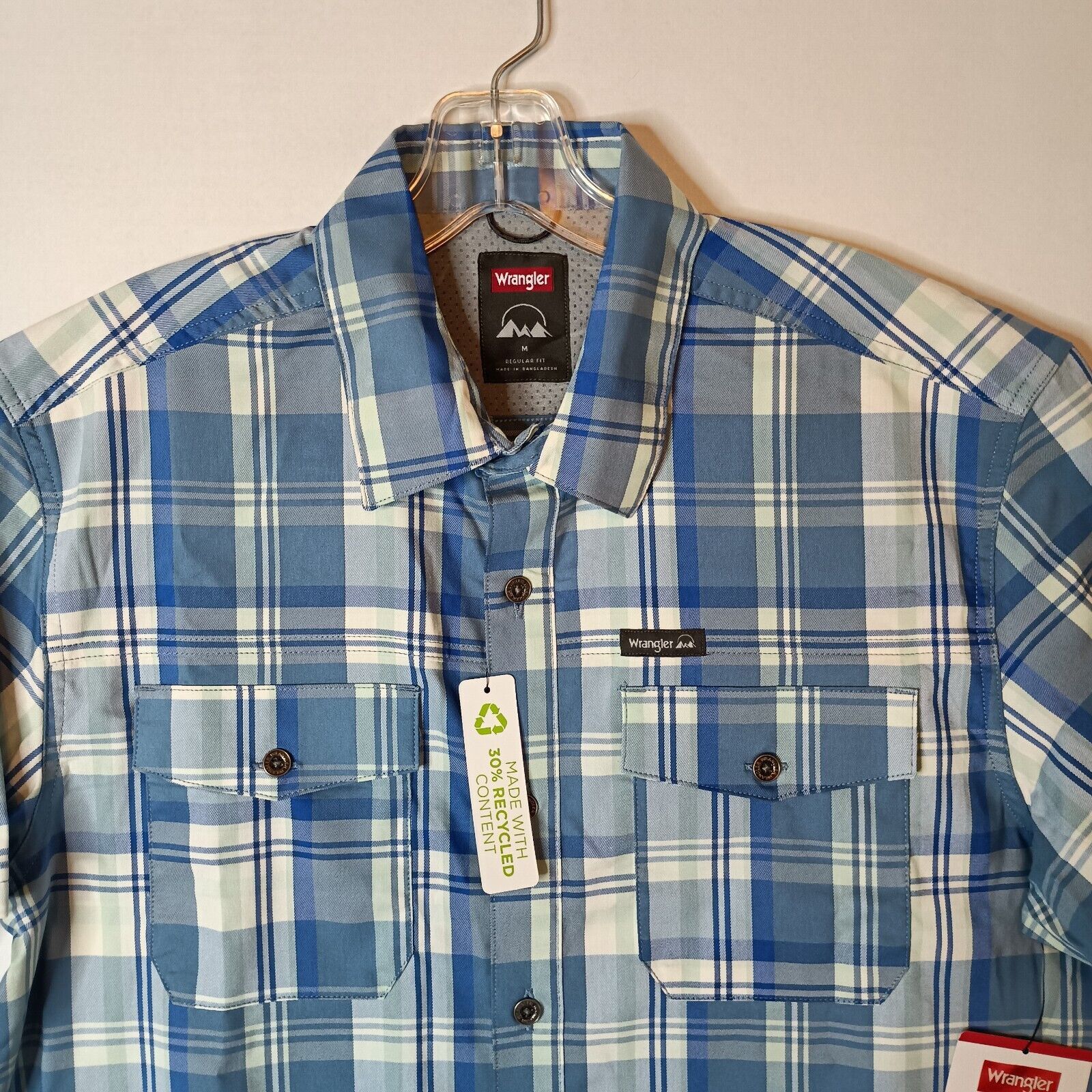 Wrangler Wrangler Utility Shirt Men's M Button Up Plaid Regular Fit Size US M / EU 48-50 / 2 - 2 Thumbnail
