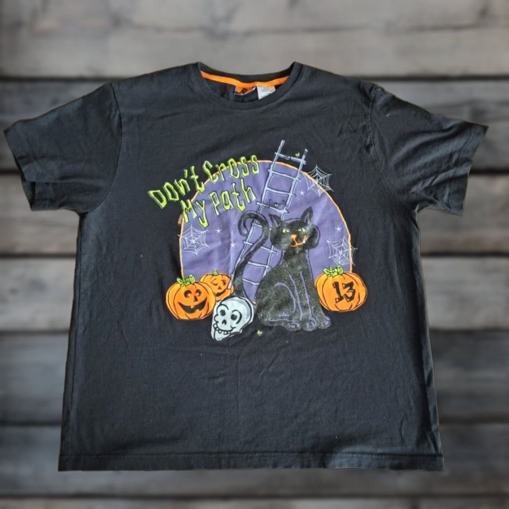 Vintage VINTAGE Halloween 13 Black Cat T-Shirt Women Plus Size 16W Short Sleeve 90s Halloween Costume Size XXL / US 16-18 / IT 52-54 - 1 Thumbnail