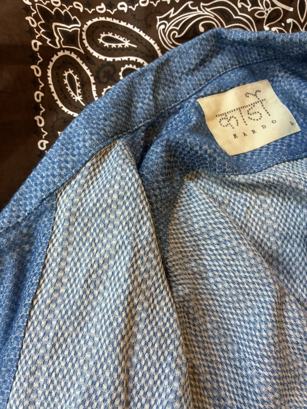 Kardo KARDO HAND WOVEN TEXTURED FABRIC HANDMADE SS SUMMER SHIRT Size US L / EU 52-54 / 3 - 11 Thumbnail