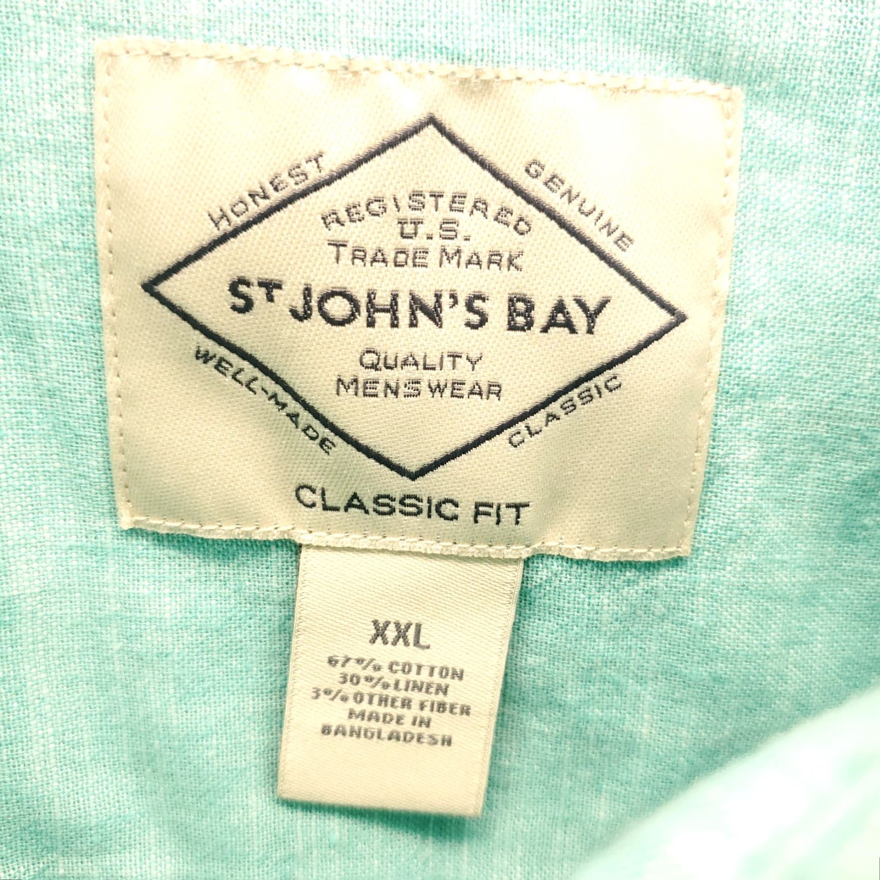 Vintage St. John's Bay Casual Shirt Mens XXL Green Classic Fit Long Sleeve Button-Up Size US XXL / EU 58 / 5 - 6 Thumbnail