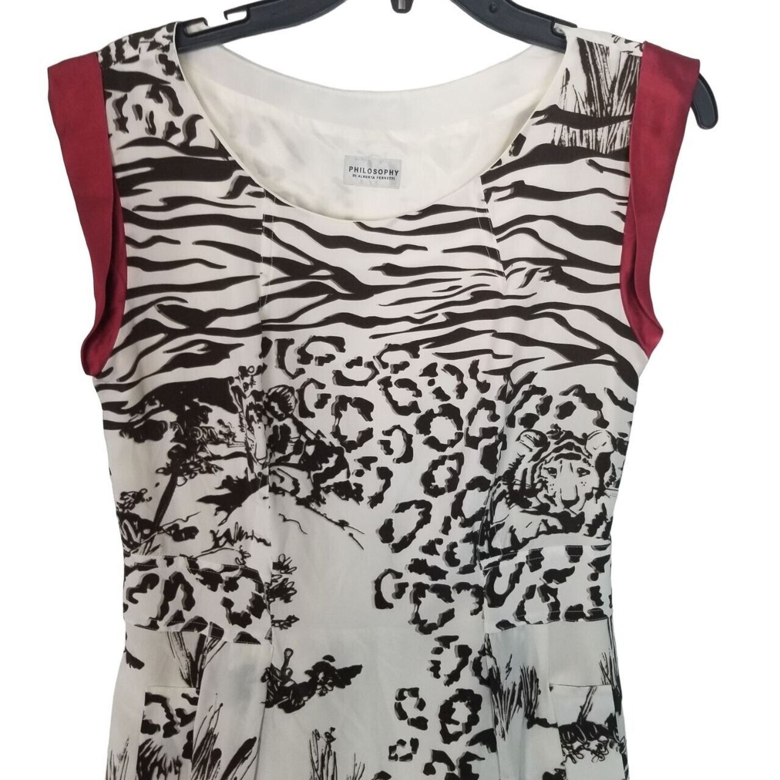 Alberta Ferretti Philosophy Di Alberta Ferretti Womens 100% Silk Animal Print Size M / US 6-8 / IT 42-44 - 2 Thumbnail
