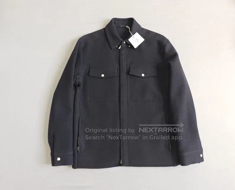 Hermes Hermes Men's wool jacket, navy blue, 100% wool, autumn and Size US L / EU 52-54 / 3 - 1 Thumbnail