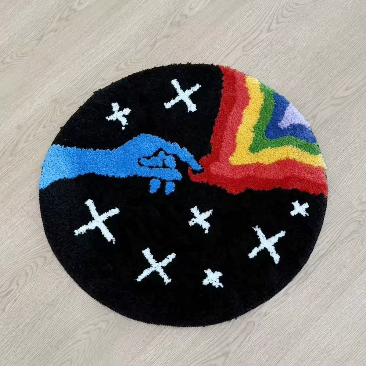Handmade Rainbow Star Tufted Home Bedroom Carpet Rug Size ONE SIZE - 5 Thumbnail
