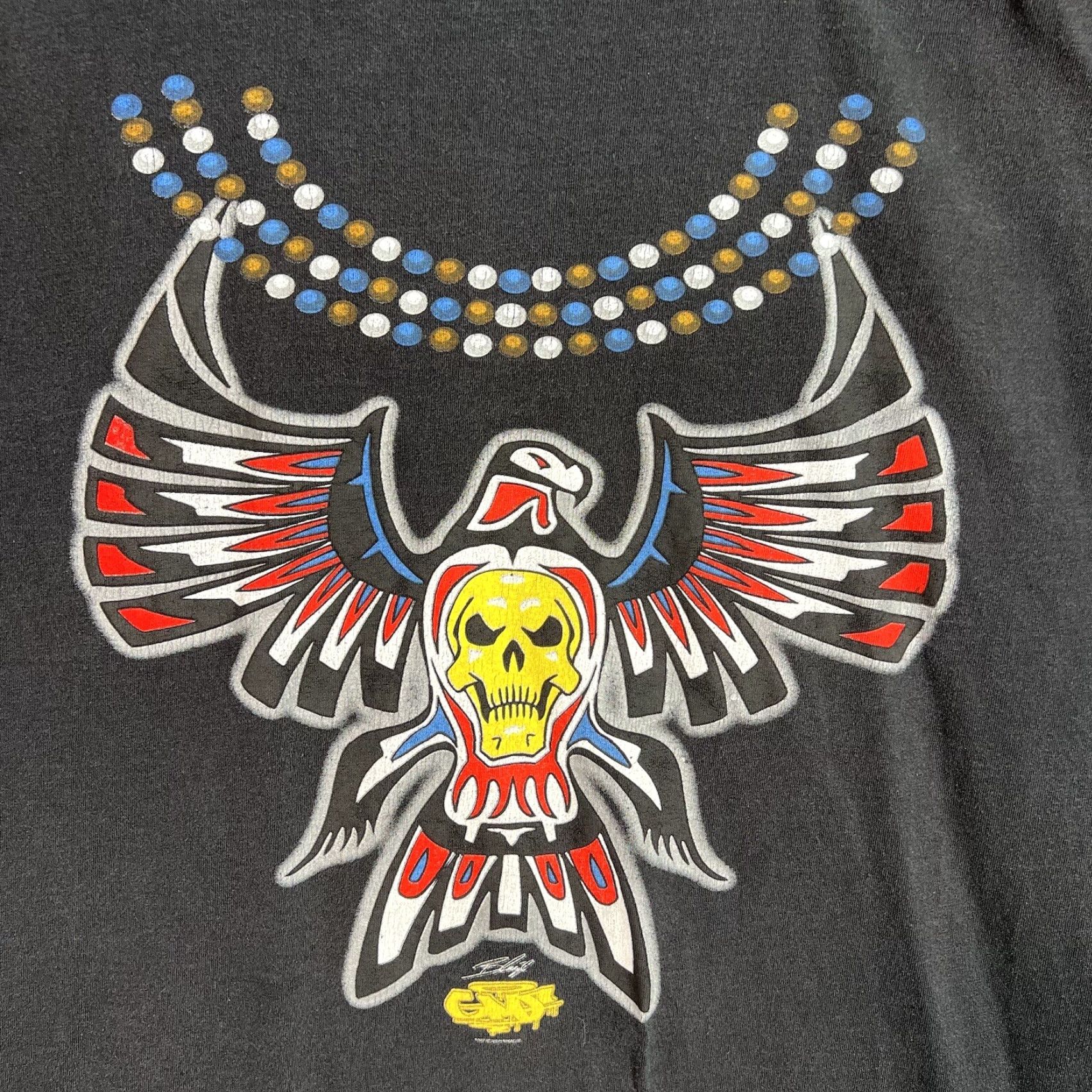 Vintage VINTAGE Give Me Face Eagle Skull T Shirt Adult 2XL Black Mens Size US XXL / EU 58 / 5 - 4 Thumbnail