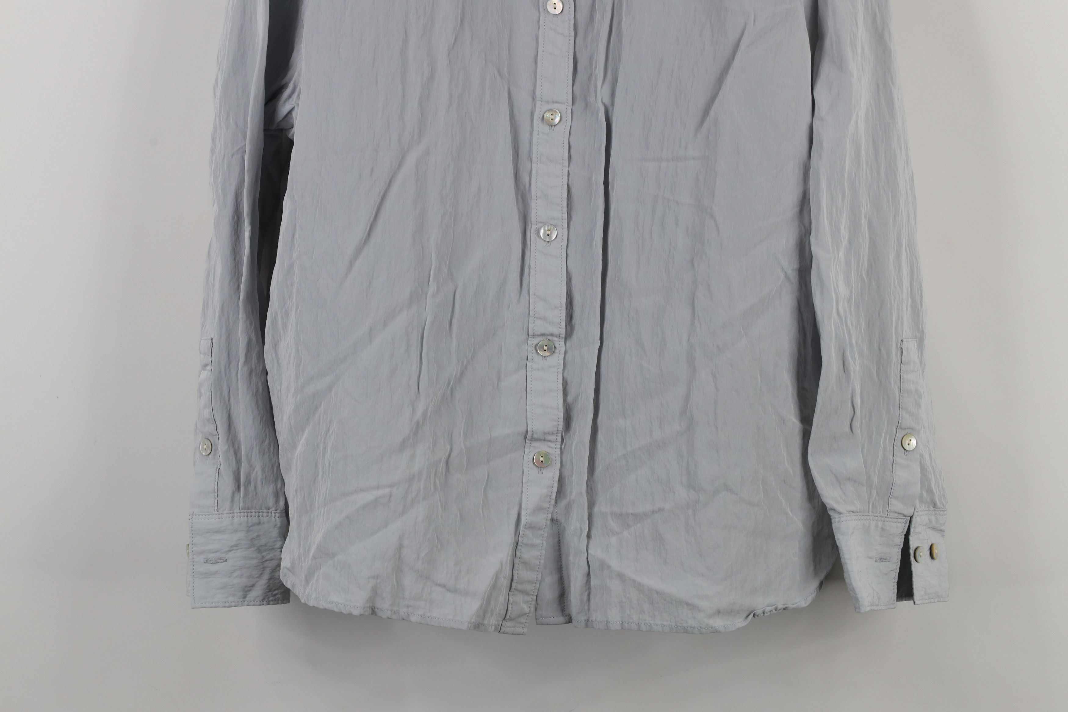 Madewell × Vintage Madewell Crinkled Long Sleeve Collared Button Up Shirt Gray Size XL / US 12-14 / IT 48-50 - 3 Thumbnail