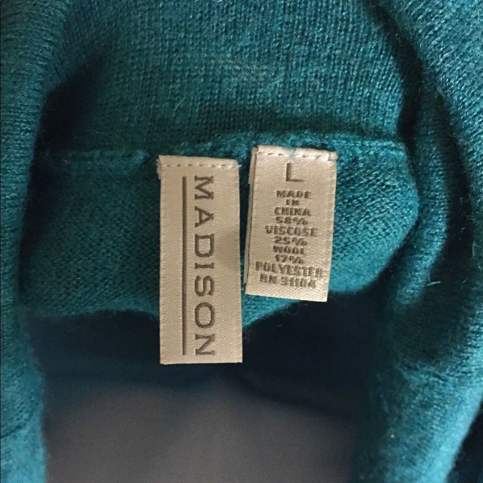 Madison Madison Teal Cowl Sweater Size L / US 10 / IT 46 - 4 Thumbnail