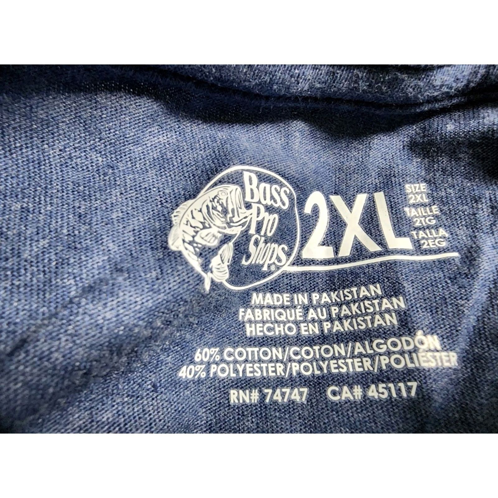 Bass Pro Shops Bass Pro Shops Mens T-Shirt 2XL Patriotic American Tradition Eagle Flag Blue Gray Boys? Size US XXL / EU 58 / 5 - 6 Thumbnail