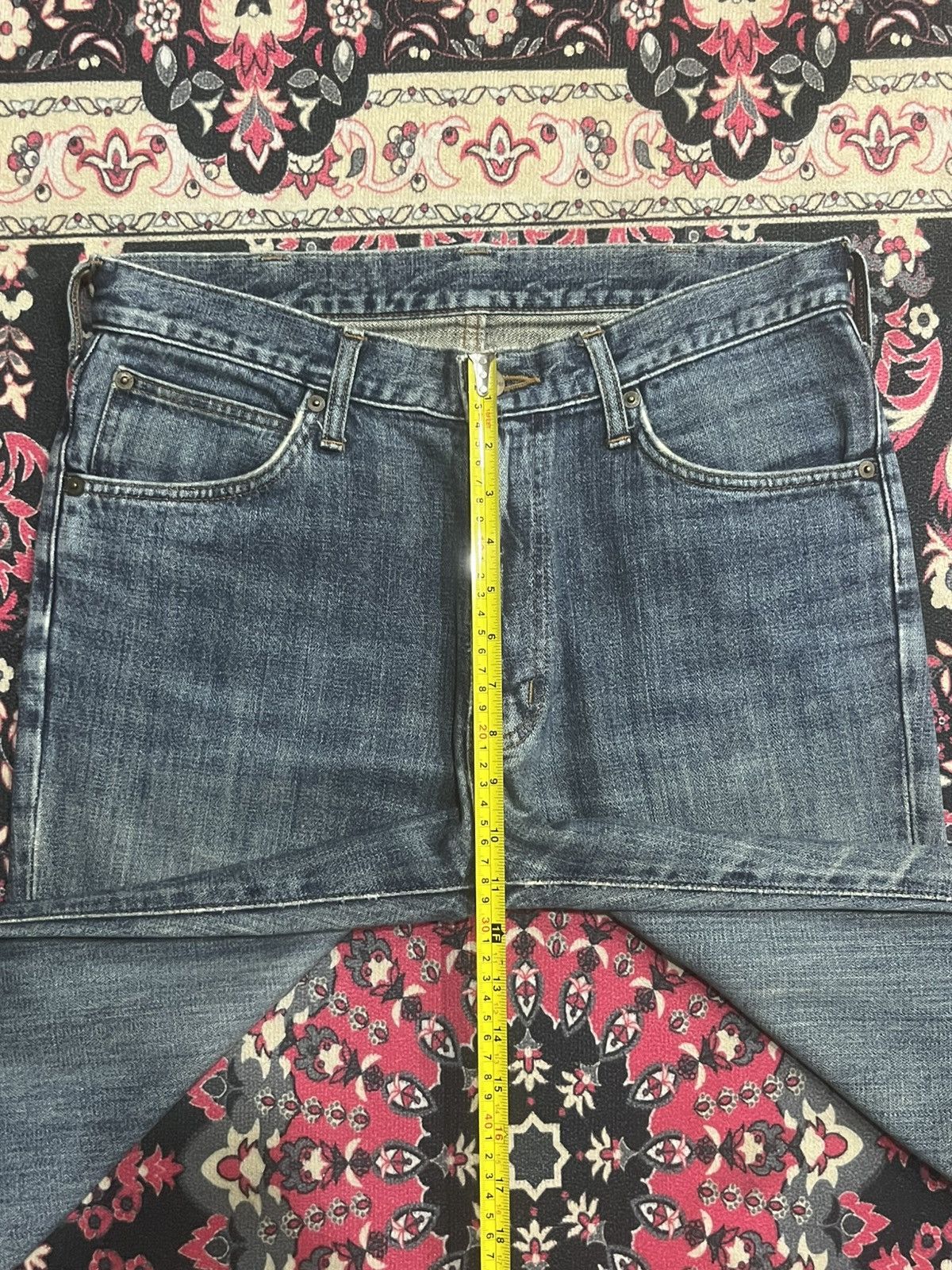 Wrangler Vintage Wrangler Blue Washed Distressed Flare Jeans Size US 32 / EU 48 - 13 Thumbnail