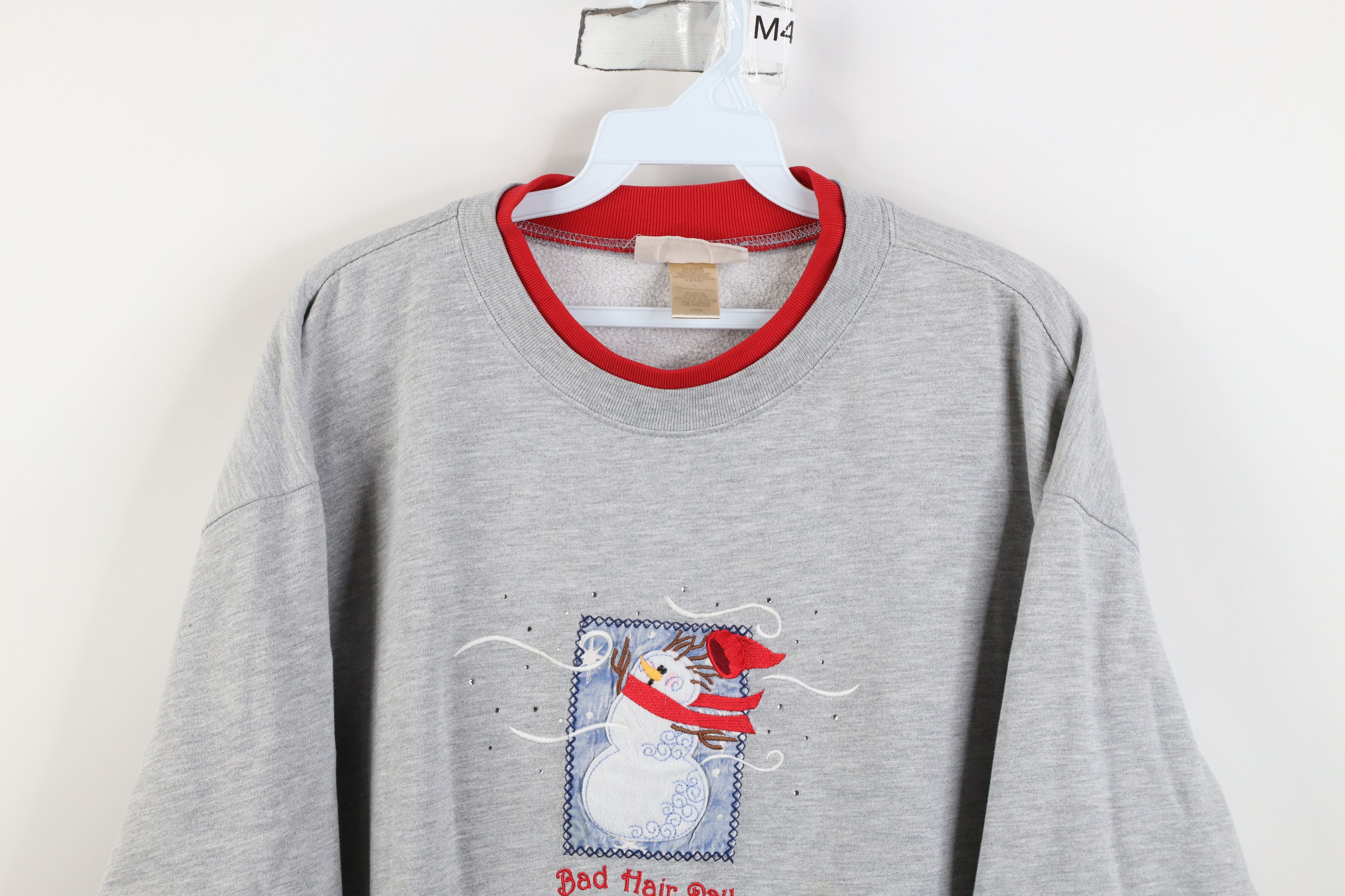 Vintage Vintage 90s Y2K Christmas Winter Snowman Hair Day Sweatshirt Size L / US 10 / IT 46 - 2 Thumbnail