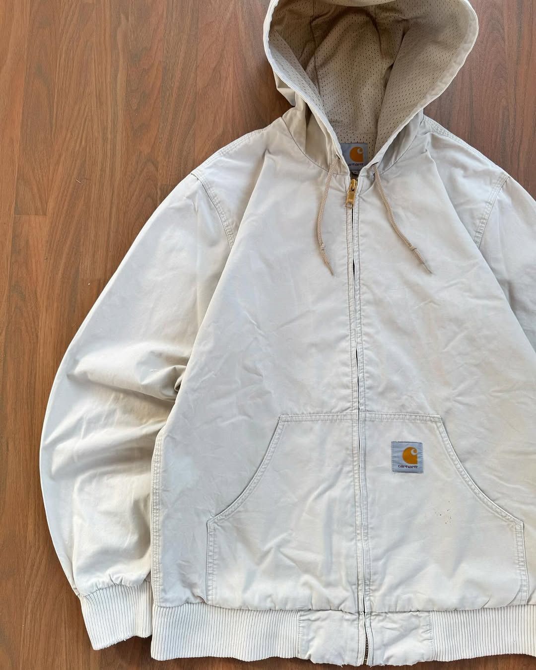 Carhartt × Vintage Vintage Carhartt Active Wear White Denim Jacket Size US M / EU 48-50 / 2 - 2 Thumbnail