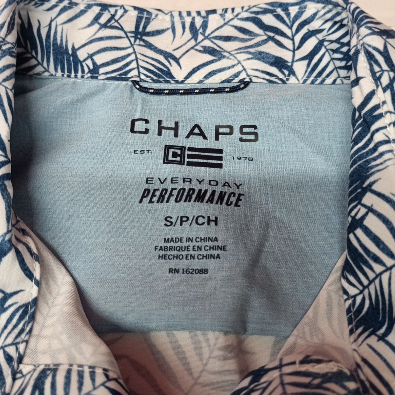 Chaps Chaps Woven Shirt Men's Size S Blue Floral Stretch UPF 50 Size US S / EU 44-46 / 1 - 4 Thumbnail