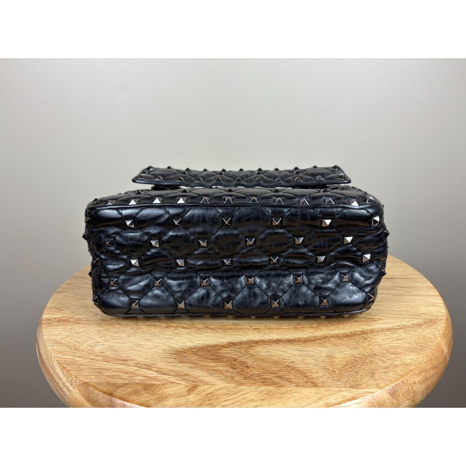 Valentino Authentic Valentino Garavani Black Leather Spike Crossbody Size ONE SIZE - 5 Thumbnail
