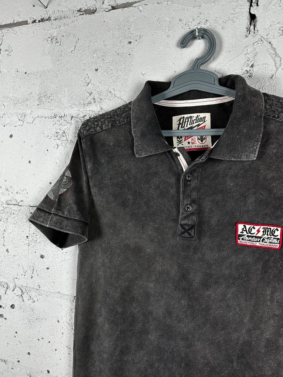Rare Affliction Stone Wash Punk Tee Y2K T Shirt Streetwear