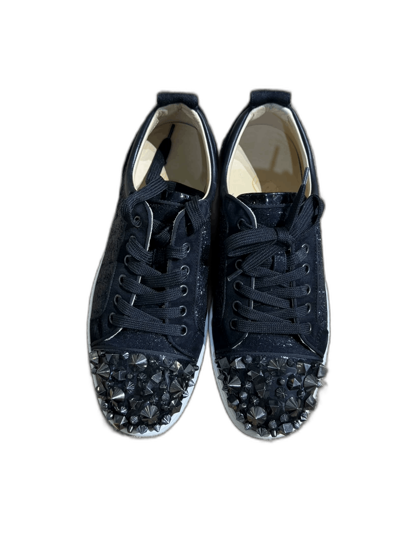 Christian Louboutin Christian Louboutin Black Crystal Studded Sneakers Size US 10 / IT 40 - 1 Thumbnail