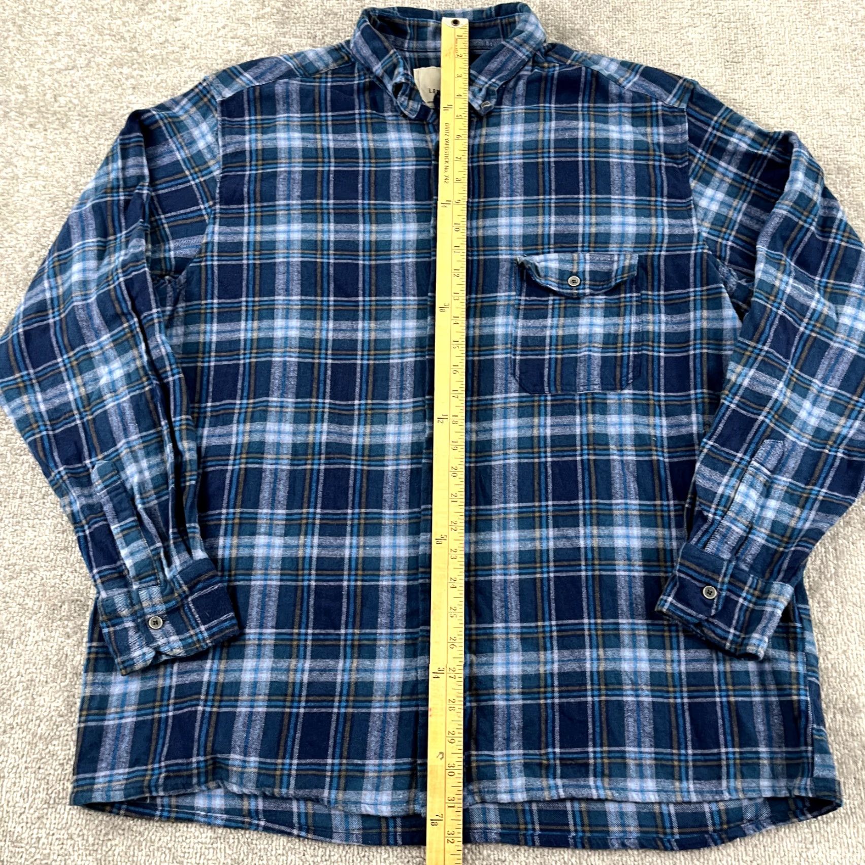 Lee VINTAGE Lee Valley Men's Flannel Shirt XL Blue Plaid Button-Down Ireland Casual Winter Size US XL / EU 56 / 4 - 4 Thumbnail