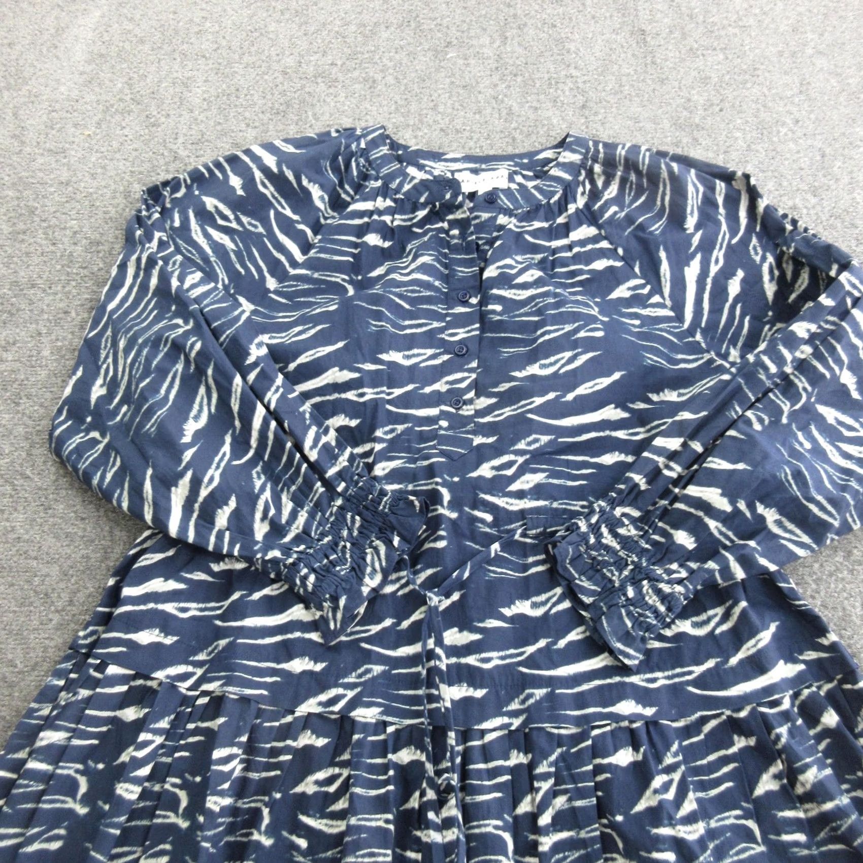 Apiece Apart Apiece Apart Dress Womens XS Blue Organic Cotton Animal Print Trapeze Short Boho Shirt? Size 26" / US 2 / IT 38 - 2 Thumbnail